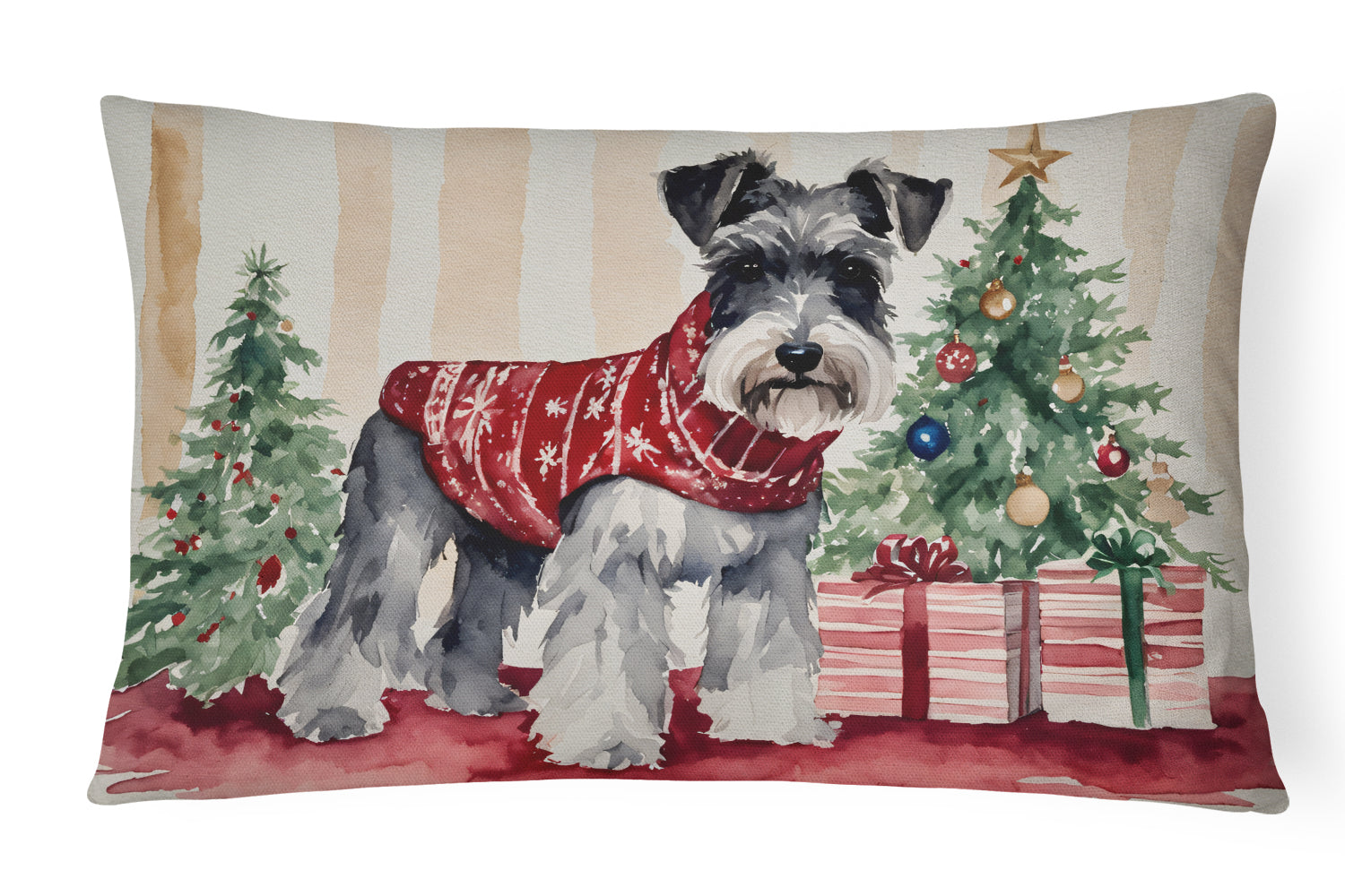 Buy this Schnauzer Christmas Fabric Decorative Pillow