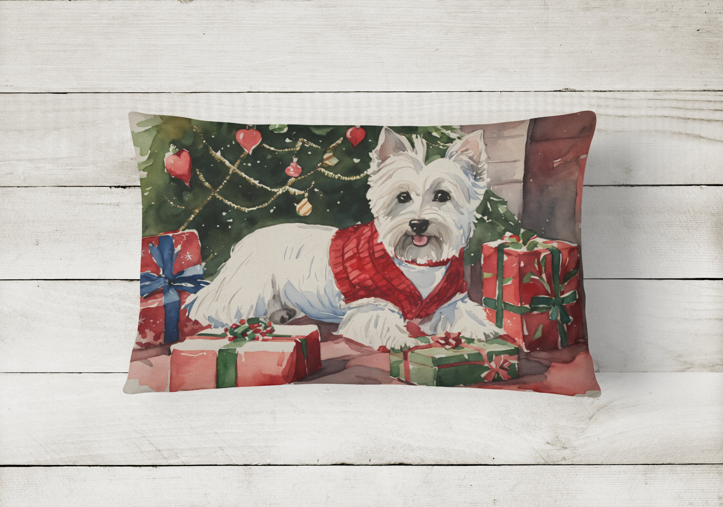 Buy this Westie Christmas Fabric Decorative Pillow