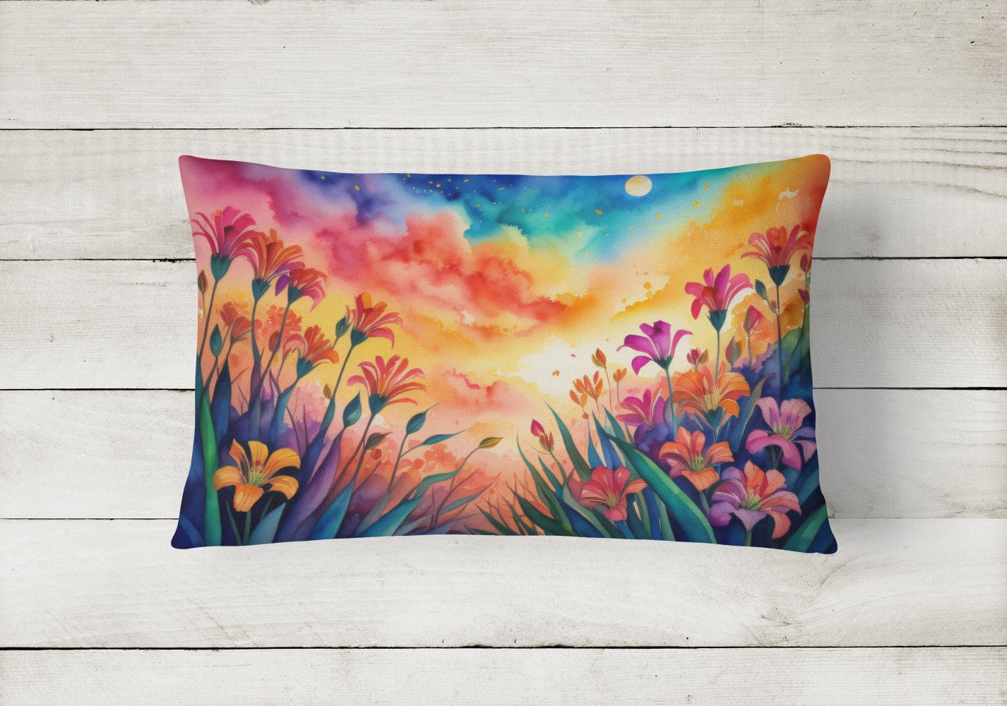Buy this Alstroemerias in Color Fabric Decorative Pillow