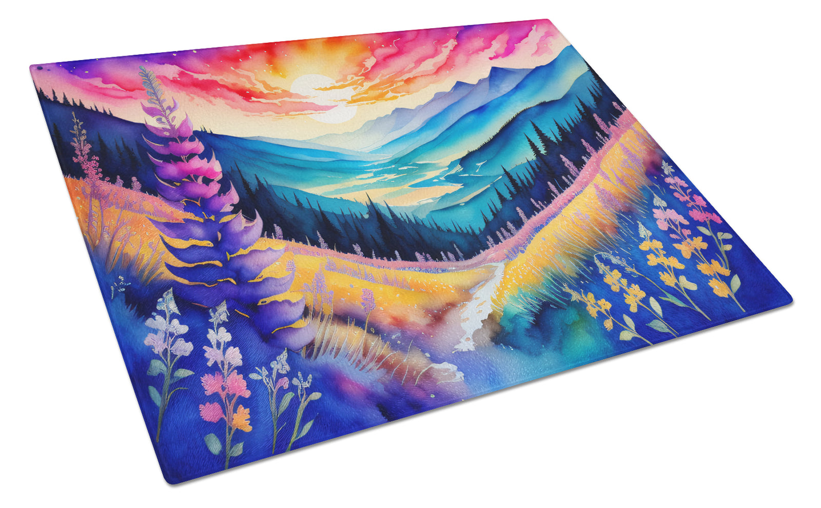 Buy this Annual Larkspur in Color Glass Cutting Board Large