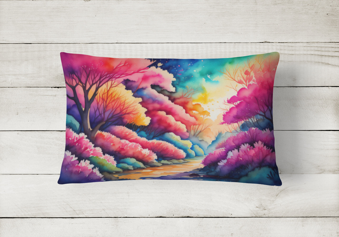 Buy this Azaleas in Color Fabric Decorative Pillow