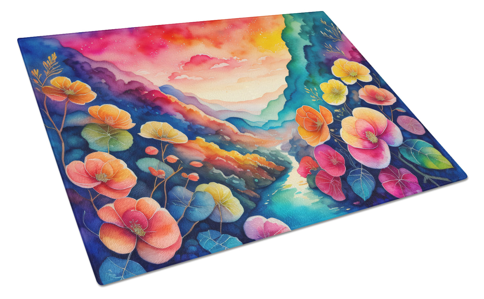 Buy this Begonias in Color Glass Cutting Board Large