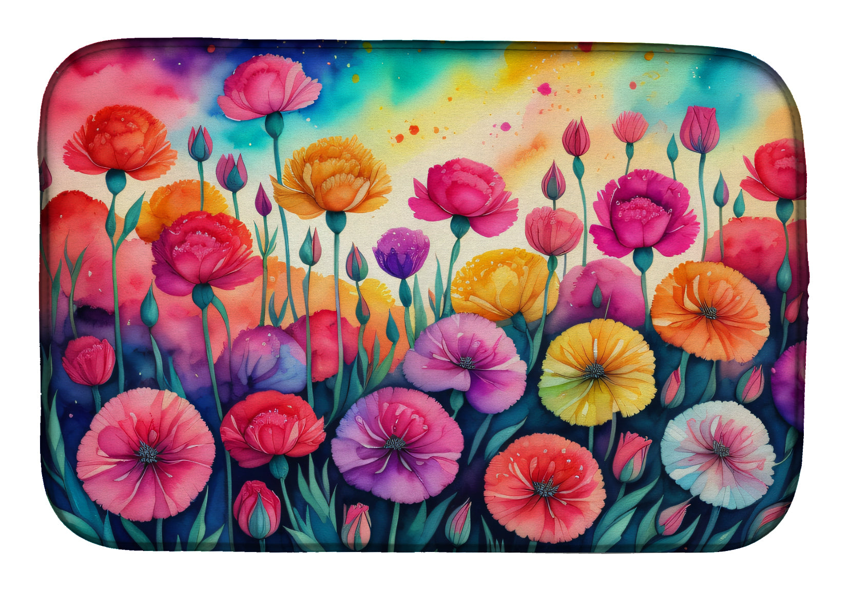 Buy this Carnations in Color Dish Drying Mat