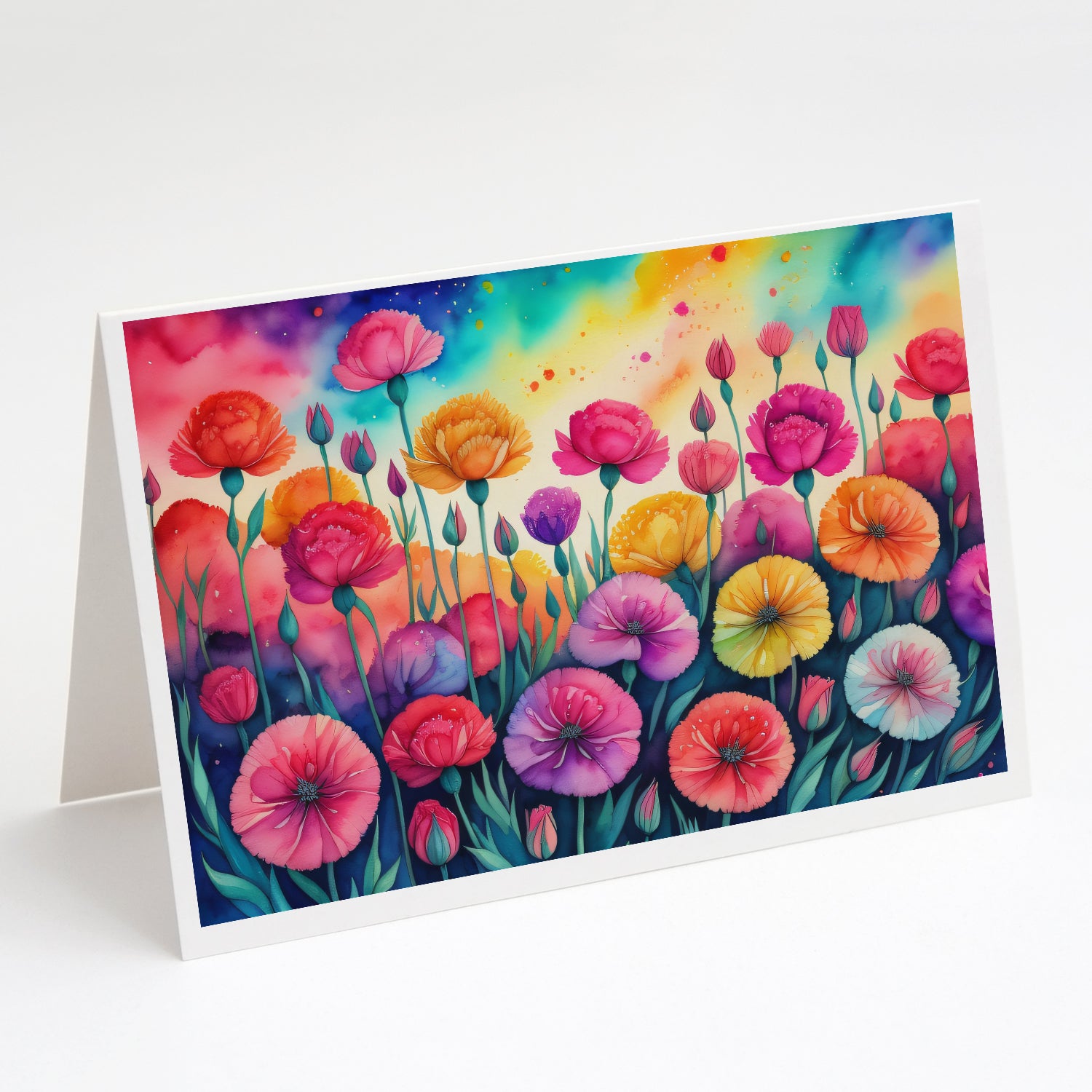 Buy this Carnations in Color Greeting Cards and Envelopes Pack of 8