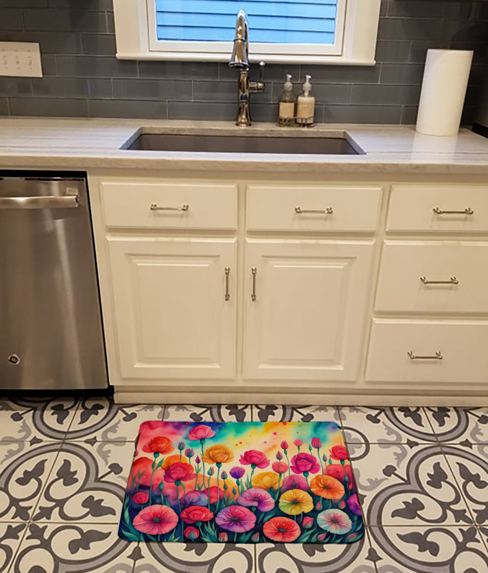 Buy this Carnations in Color Memory Foam Kitchen Mat