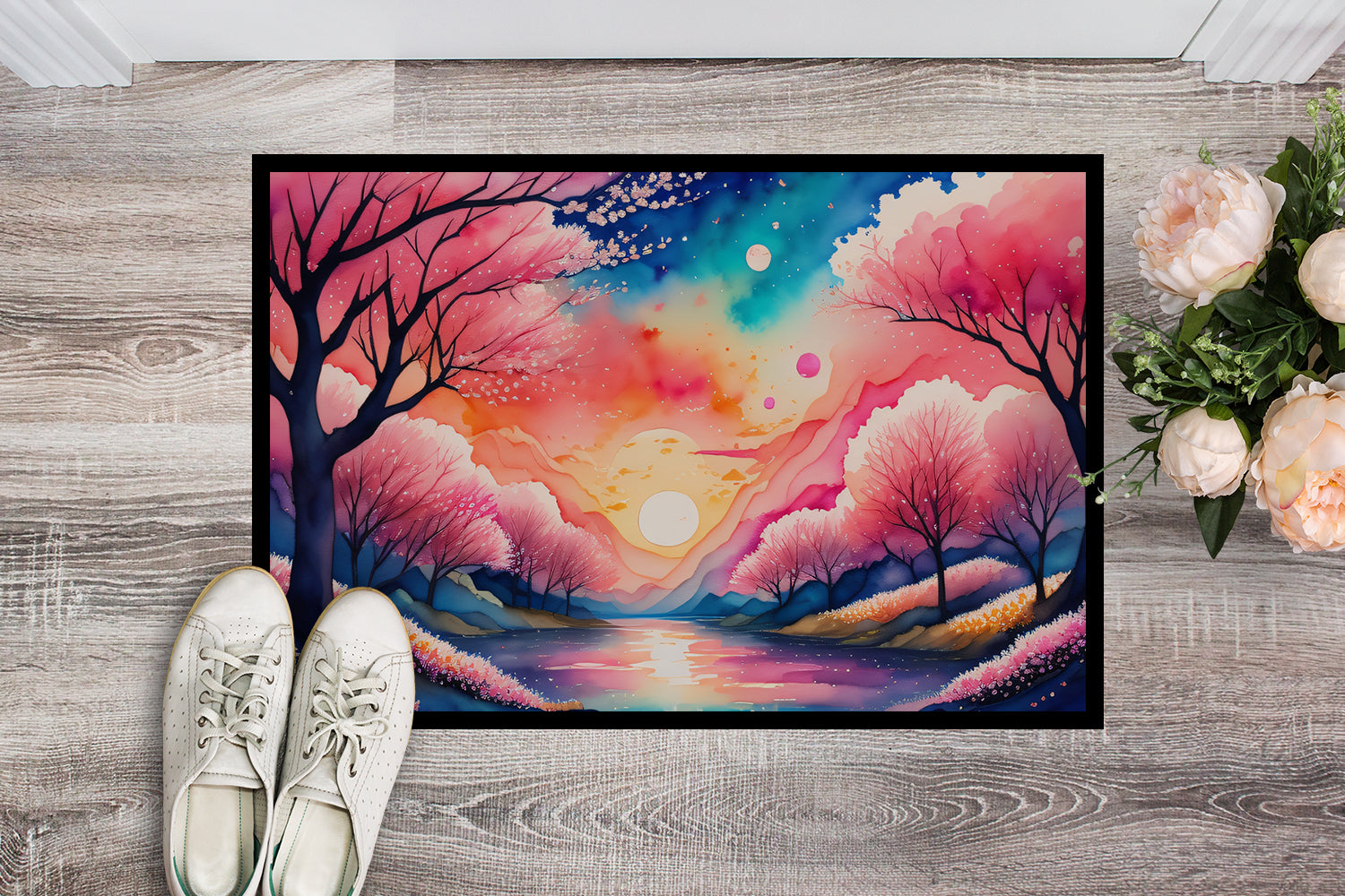 Buy this Cherry Blossom in Color Indoor or Outdoor Mat 24x36