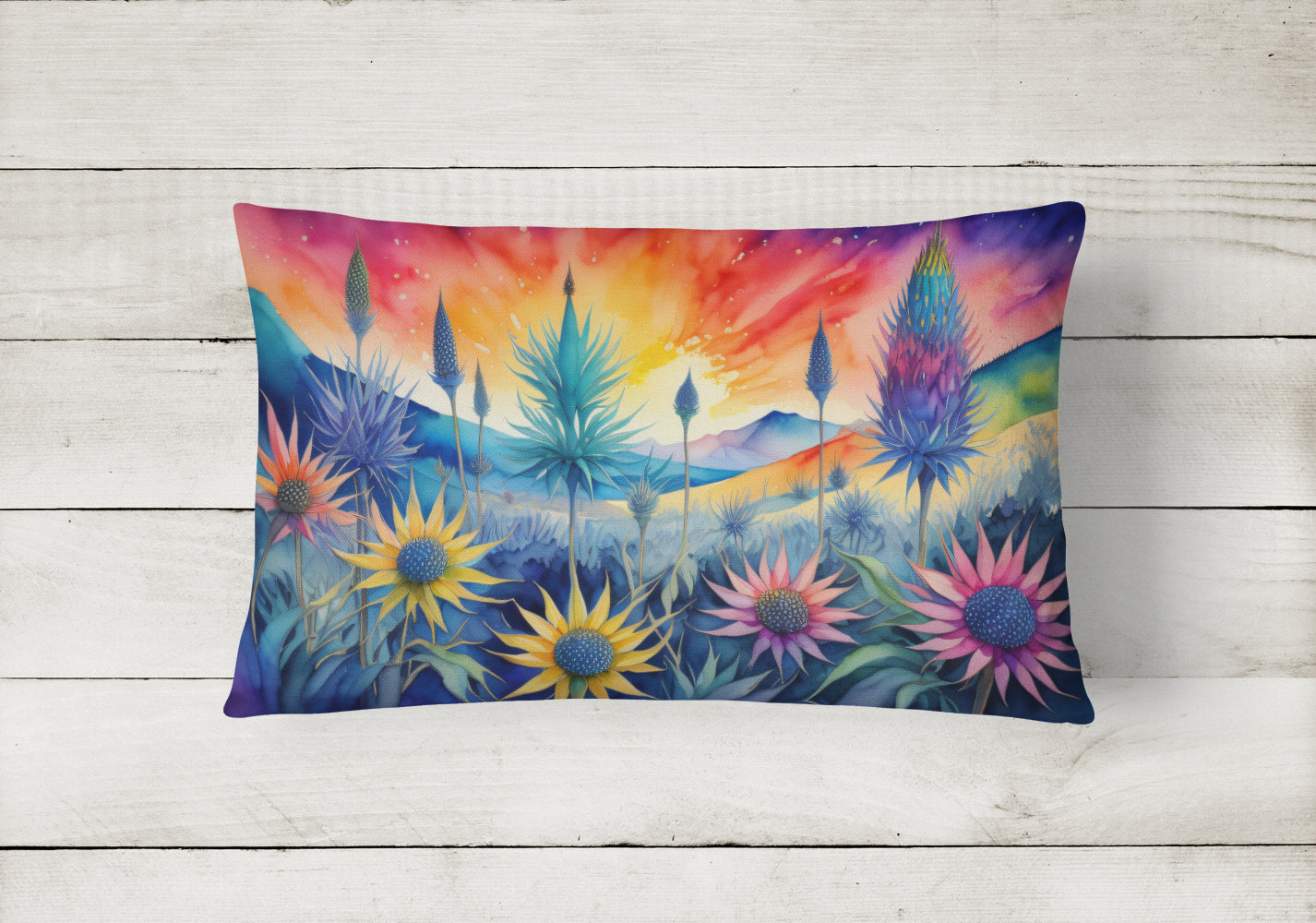 Buy this Eryngium in Color Fabric Decorative Pillow