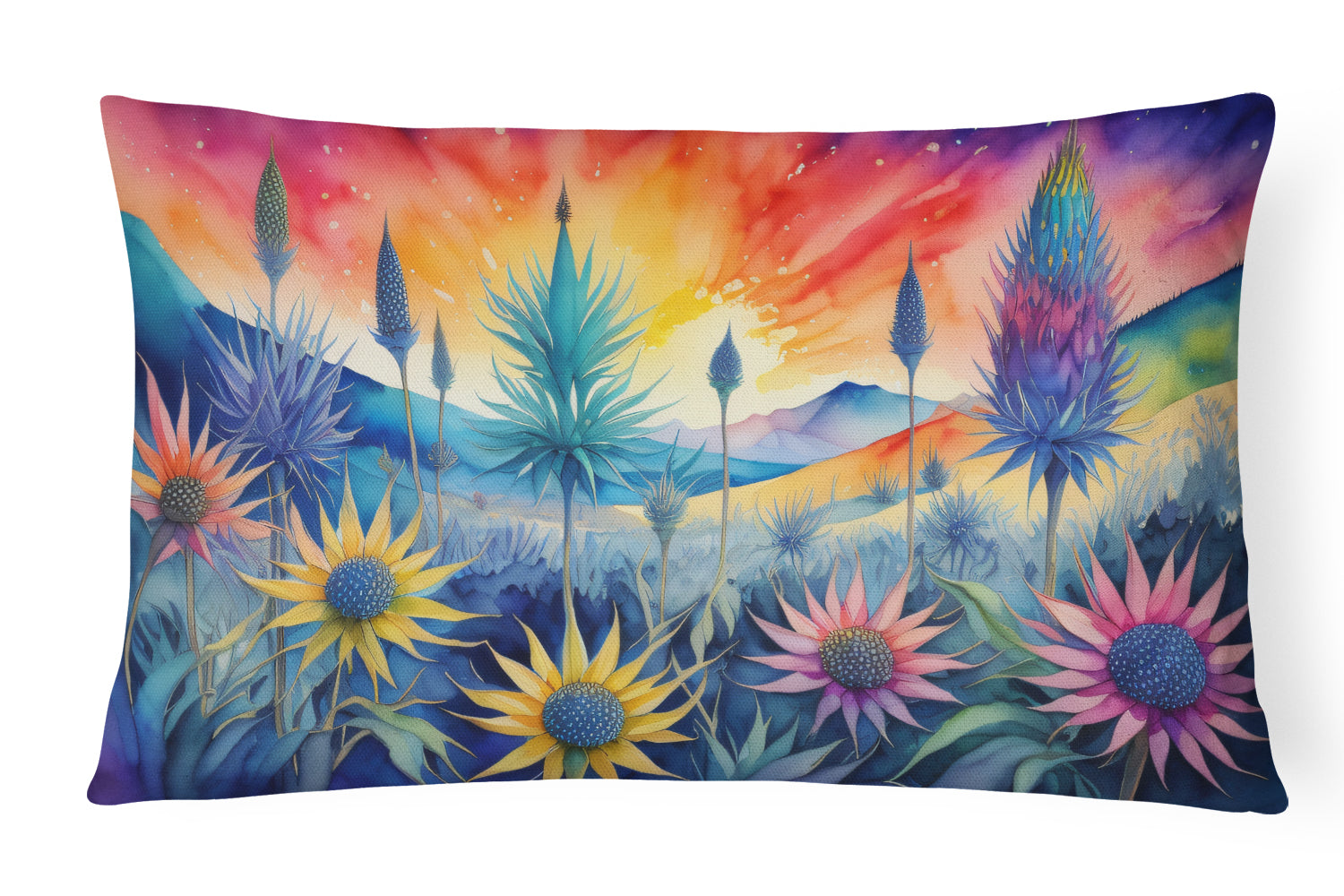 Buy this Eryngium in Color Fabric Decorative Pillow