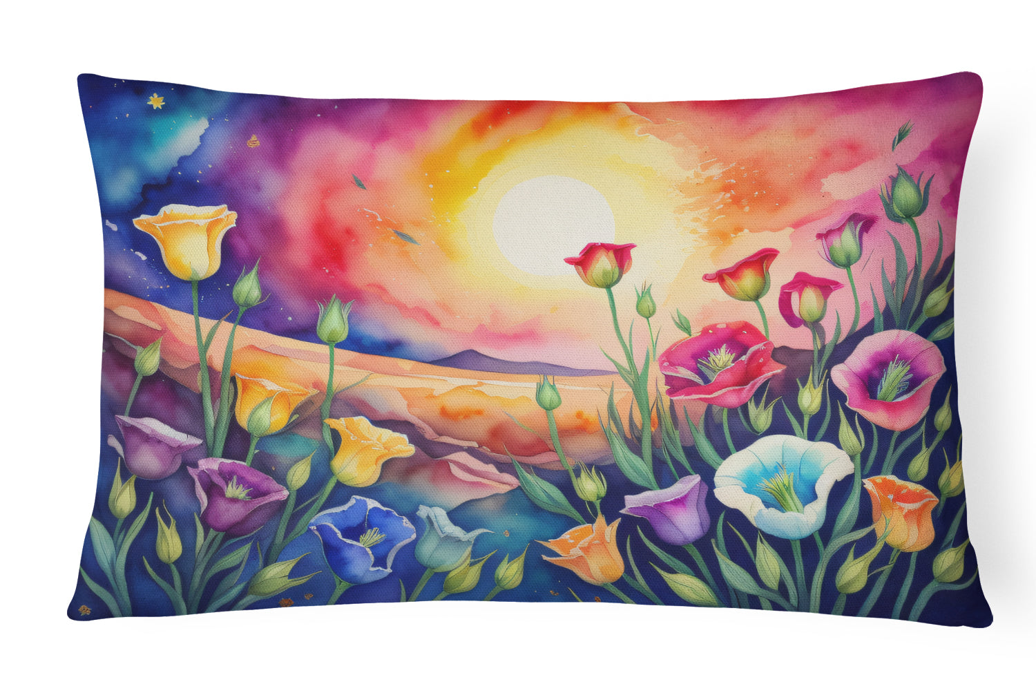 Buy this Lisianthus in Color Fabric Decorative Pillow