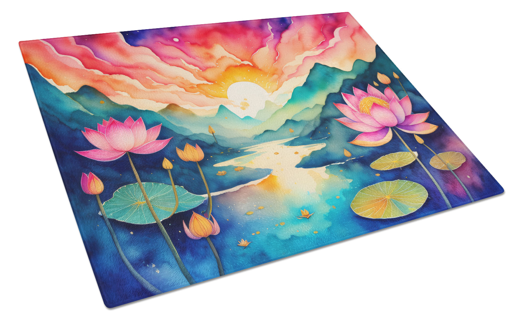 Buy this Lotus in Color Glass Cutting Board Large