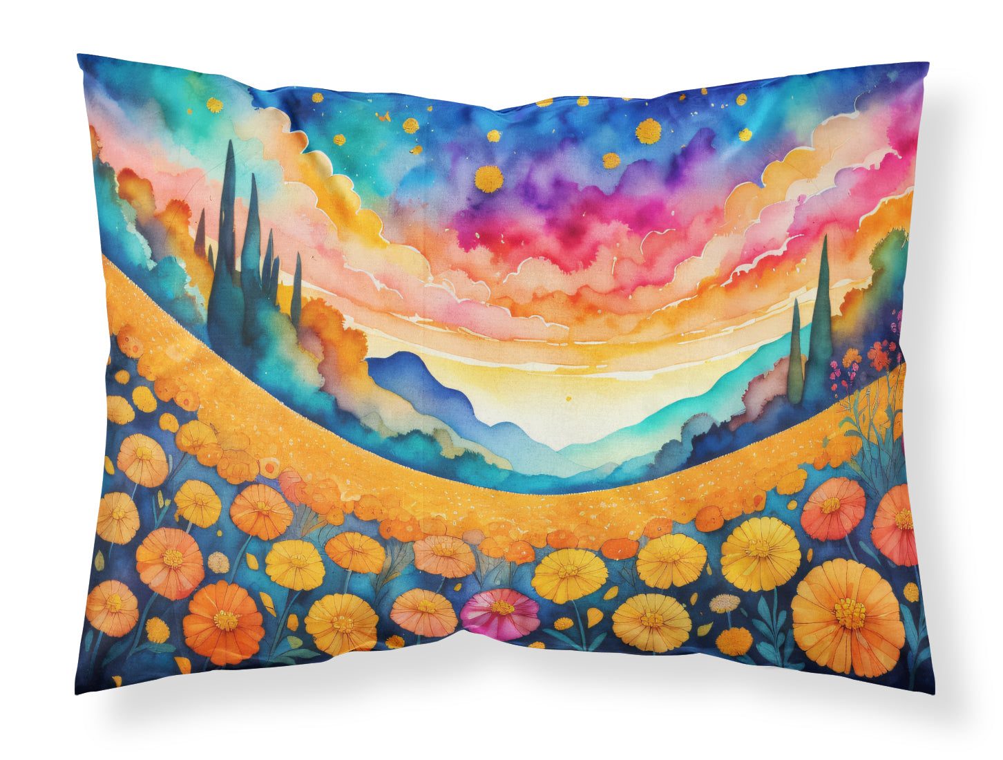 Buy this Marigolds in Color Fabric Standard Pillowcase