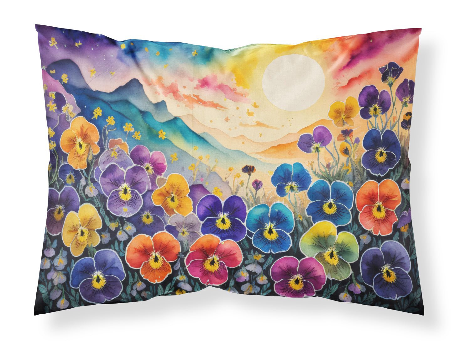 Buy this Pansies in Color Fabric Standard Pillowcase