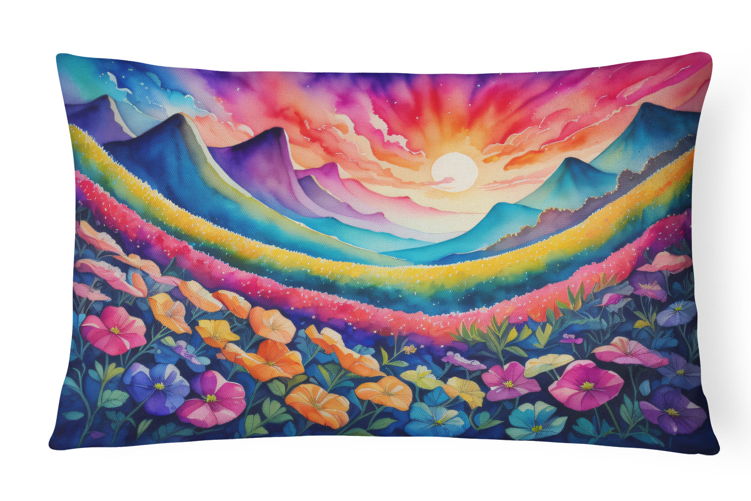 Buy this Petunias in Color Fabric Decorative Pillow