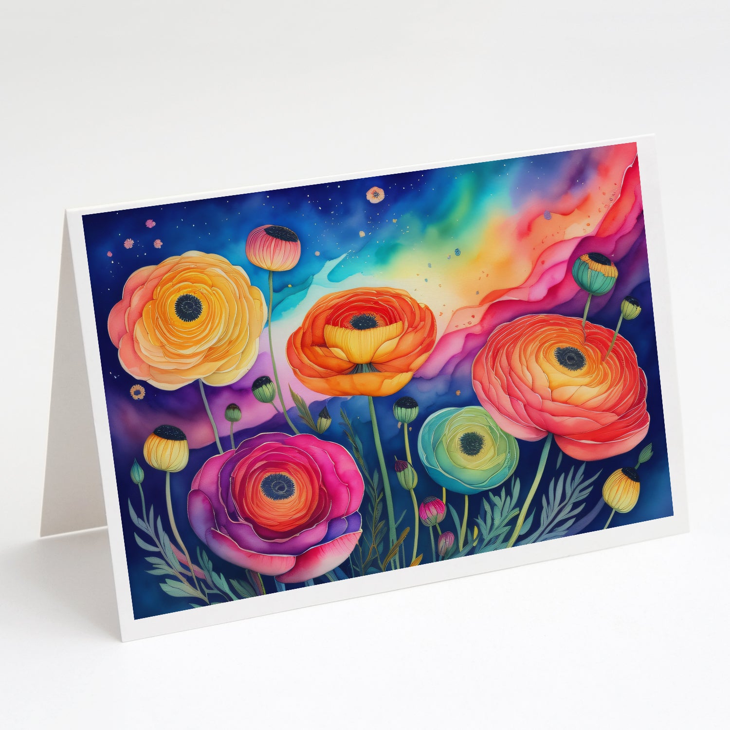 Buy this Ranunculus in Color Greeting Cards and Envelopes Pack of 8