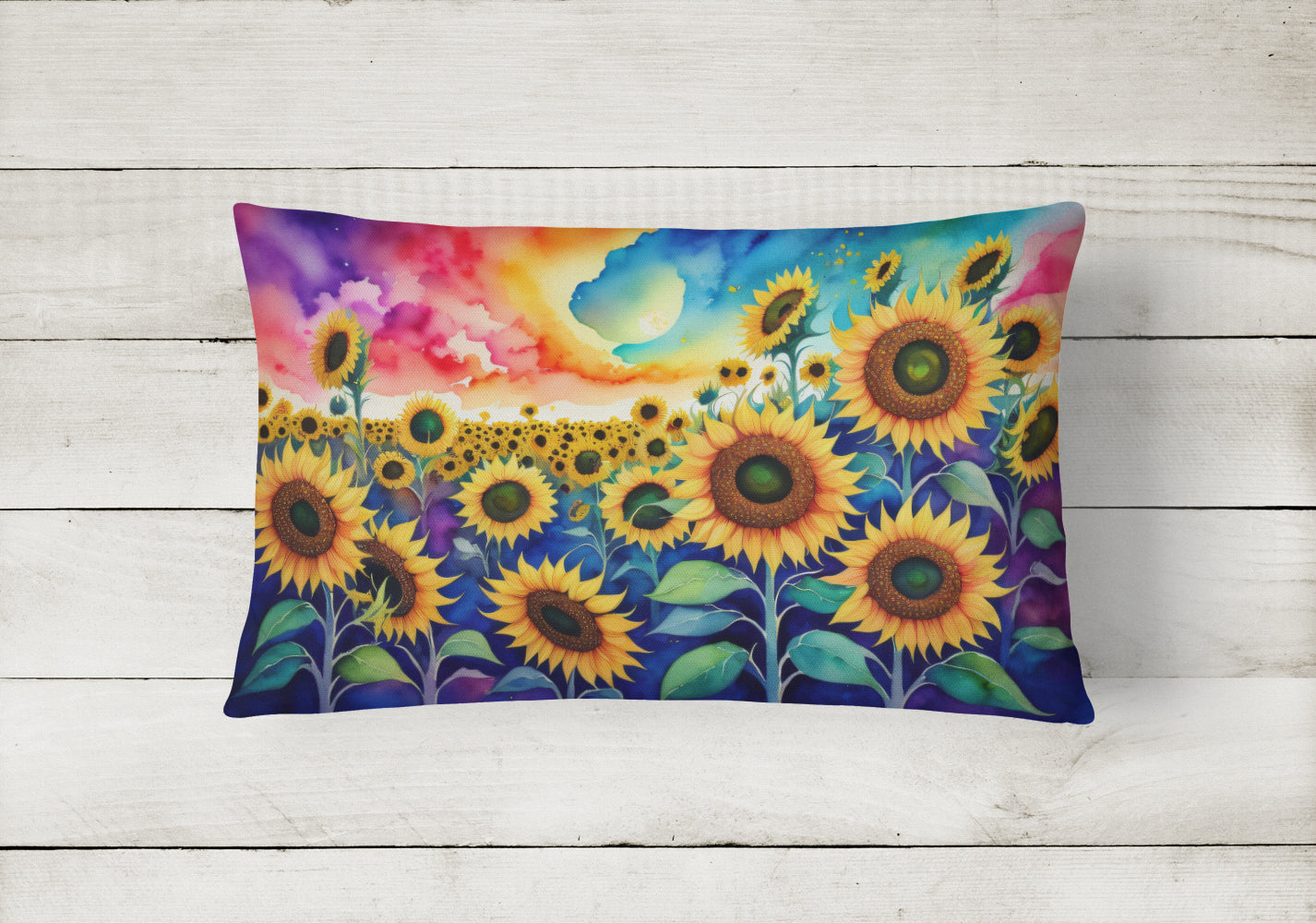 Buy this Sunflowers in Color Fabric Decorative Pillow