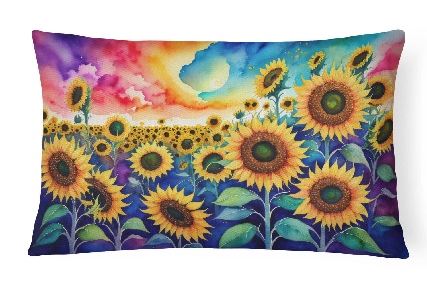 Buy this Sunflowers in Color Fabric Decorative Pillow