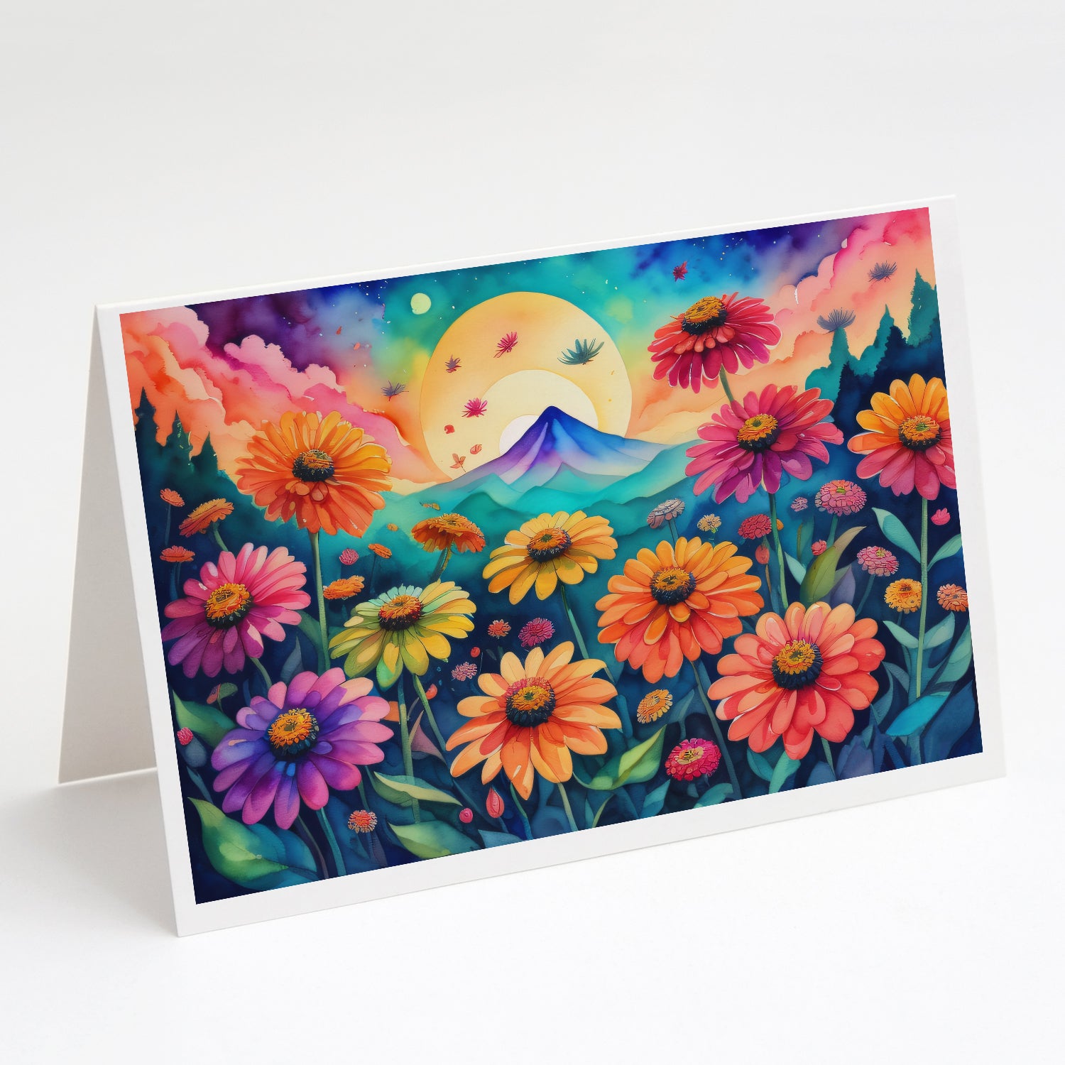 Buy this Zinnias in Color Greeting Cards and Envelopes Pack of 8