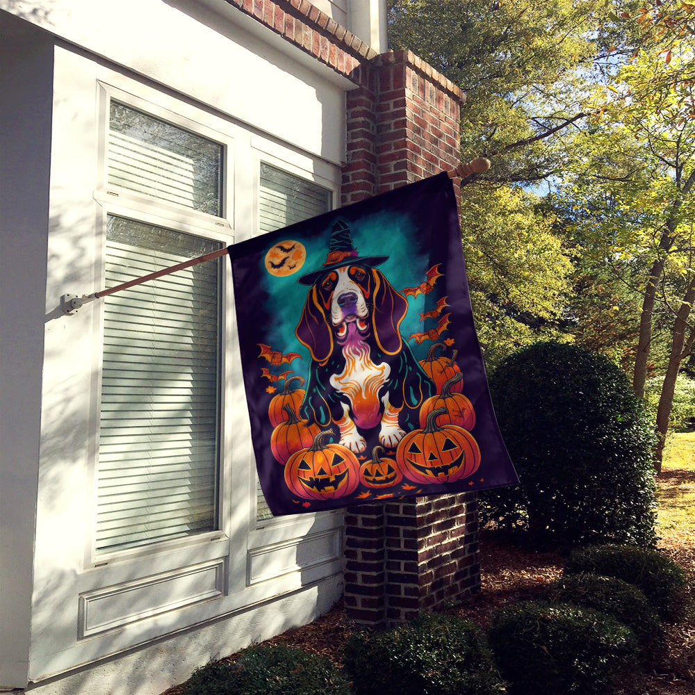 Buy this Basset Hound Witchy Halloween House Flag