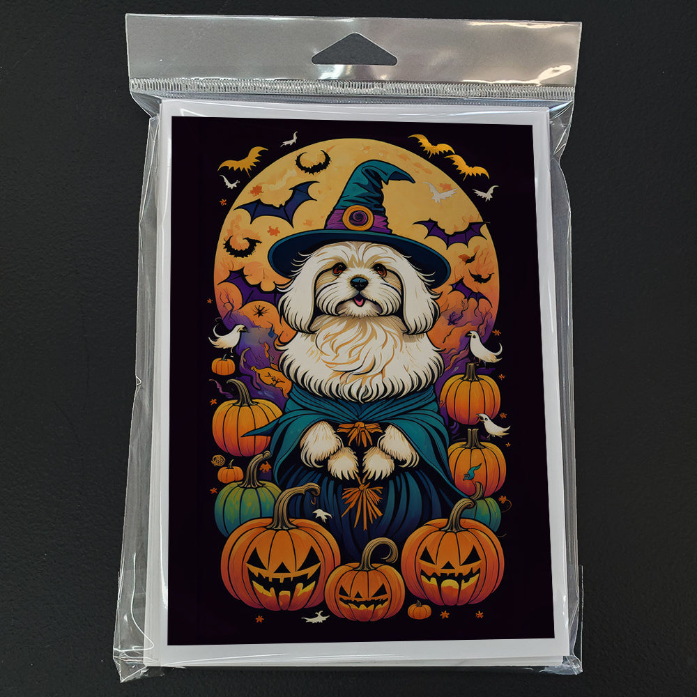 Coton De Tulear Witchy Halloween Greeting Cards and Envelopes Pack of 8