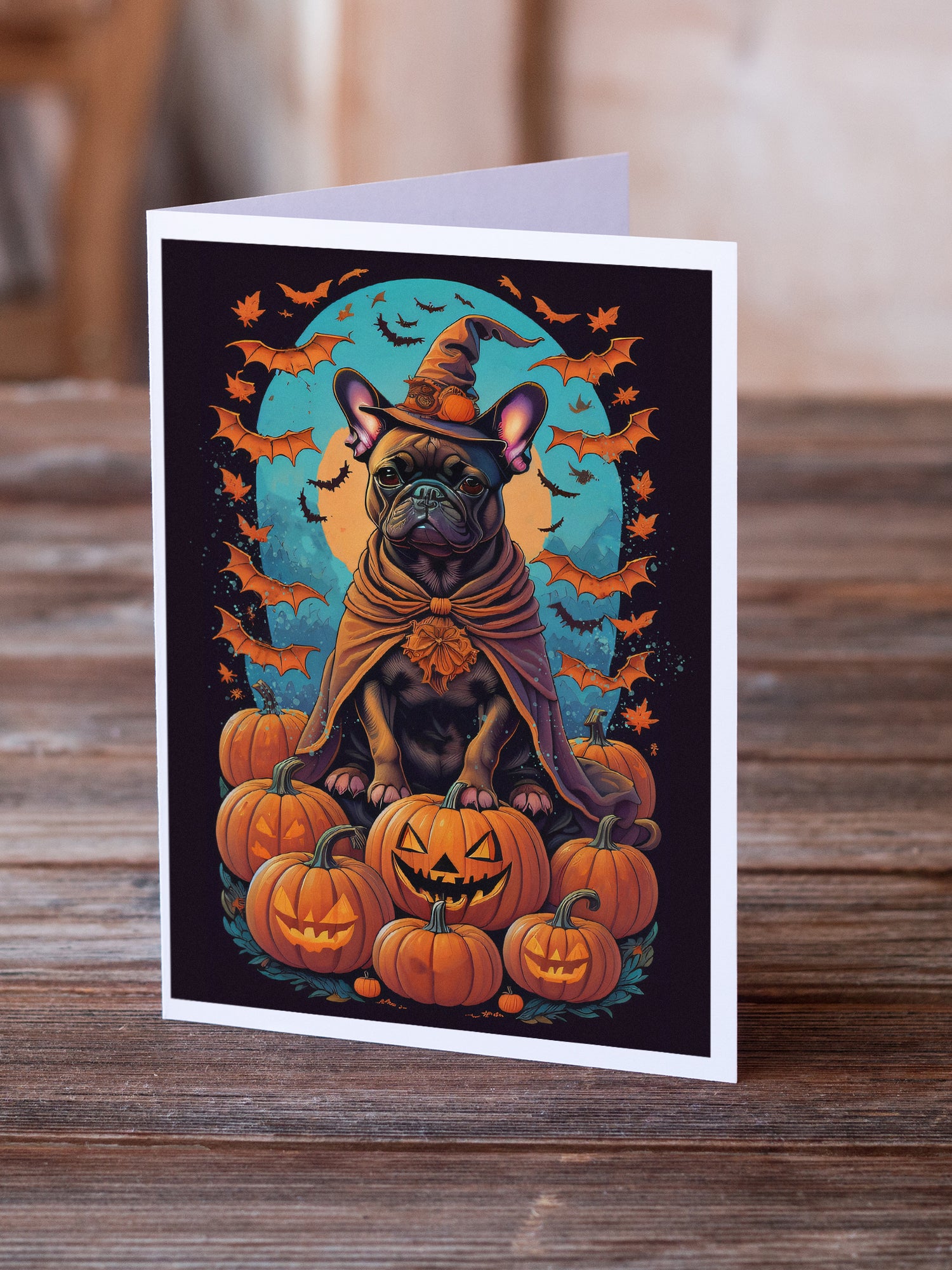 Buy this French Bulldog Witchy Halloween Greeting Cards and Envelopes Pack of 8