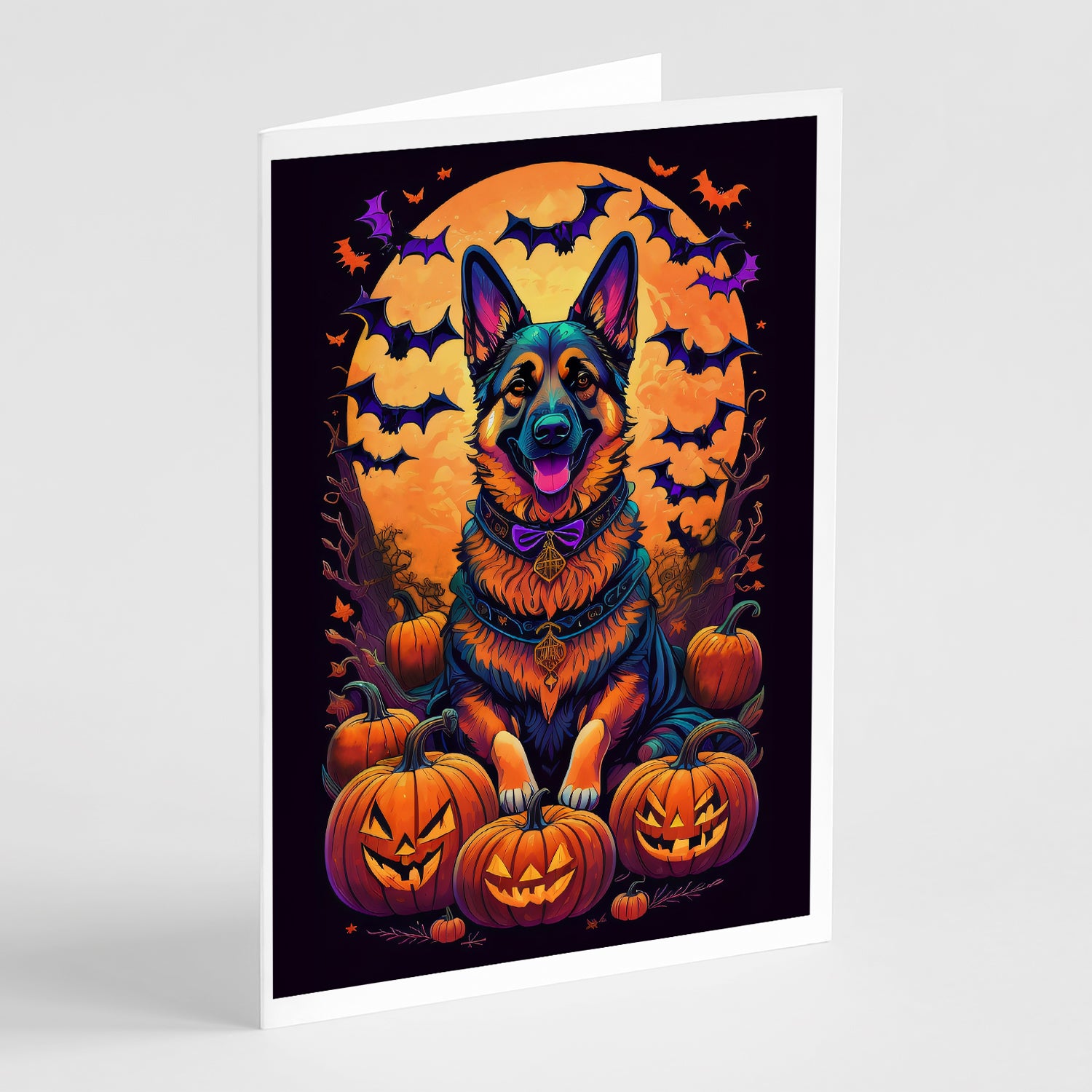 Buy this German Shepherd Witchy Halloween Greeting Cards and Envelopes Pack of 8