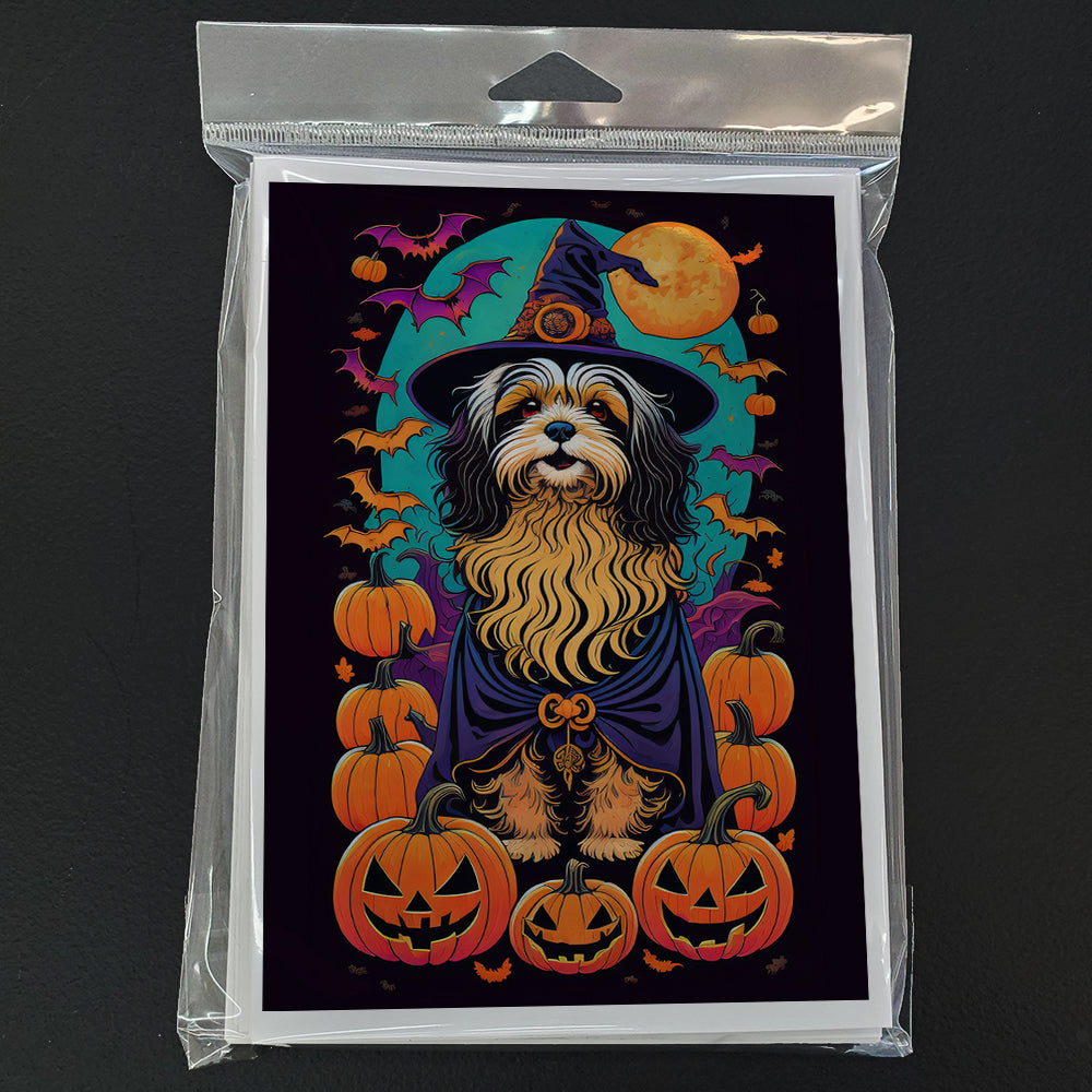 Havanese Witchy Halloween Greeting Cards and Envelopes Pack of 8
