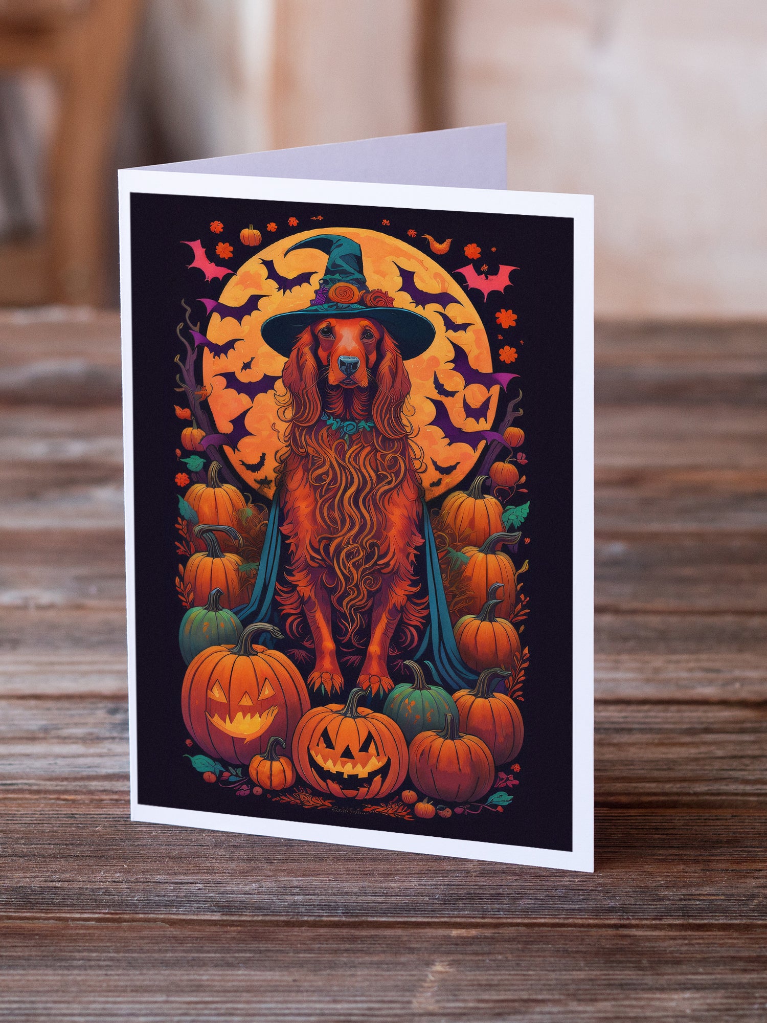 Buy this Irish Setter Witchy Halloween Greeting Cards and Envelopes Pack of 8
