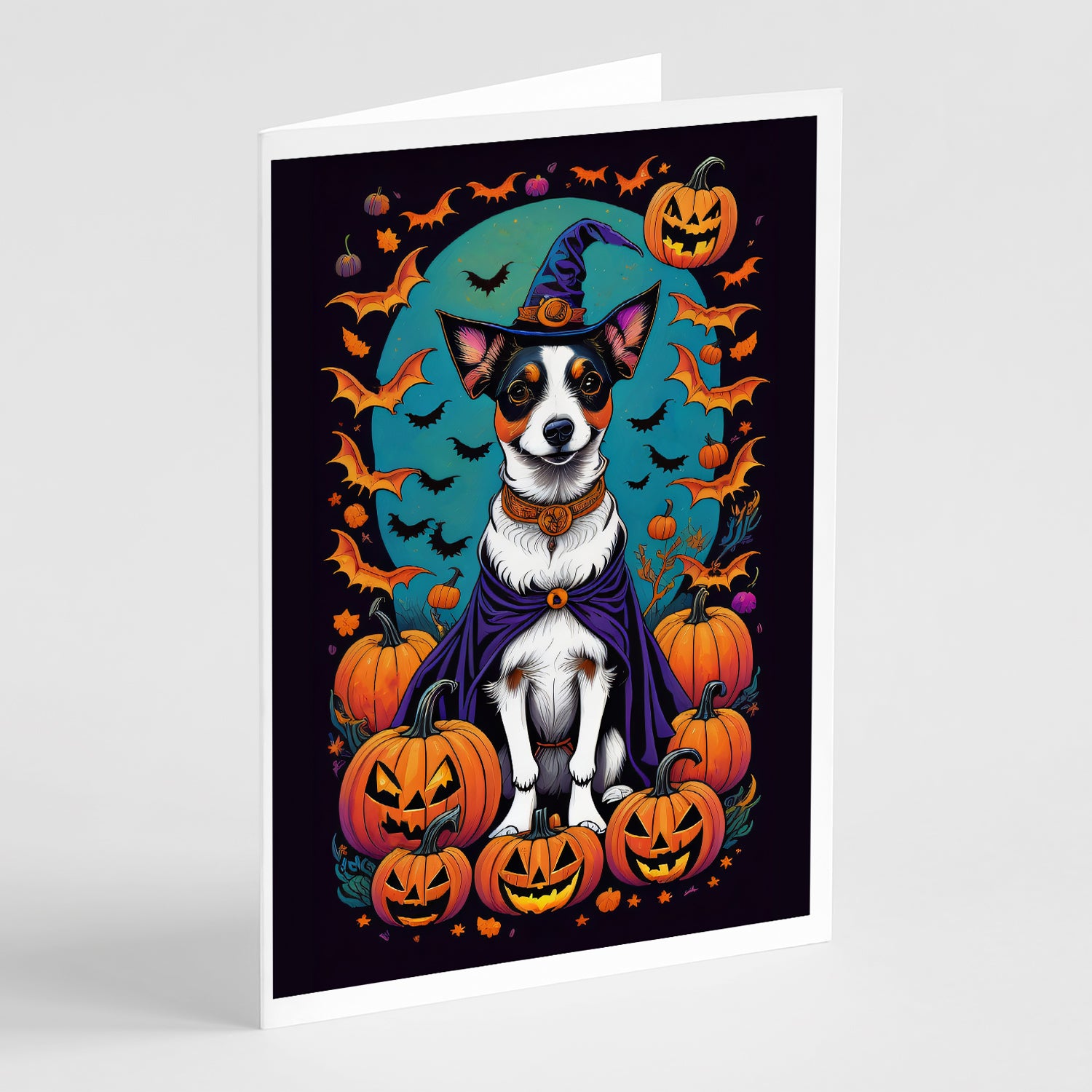 Buy this Jack Russell Terrier Witchy Halloween Greeting Cards and Envelopes Pack of 8