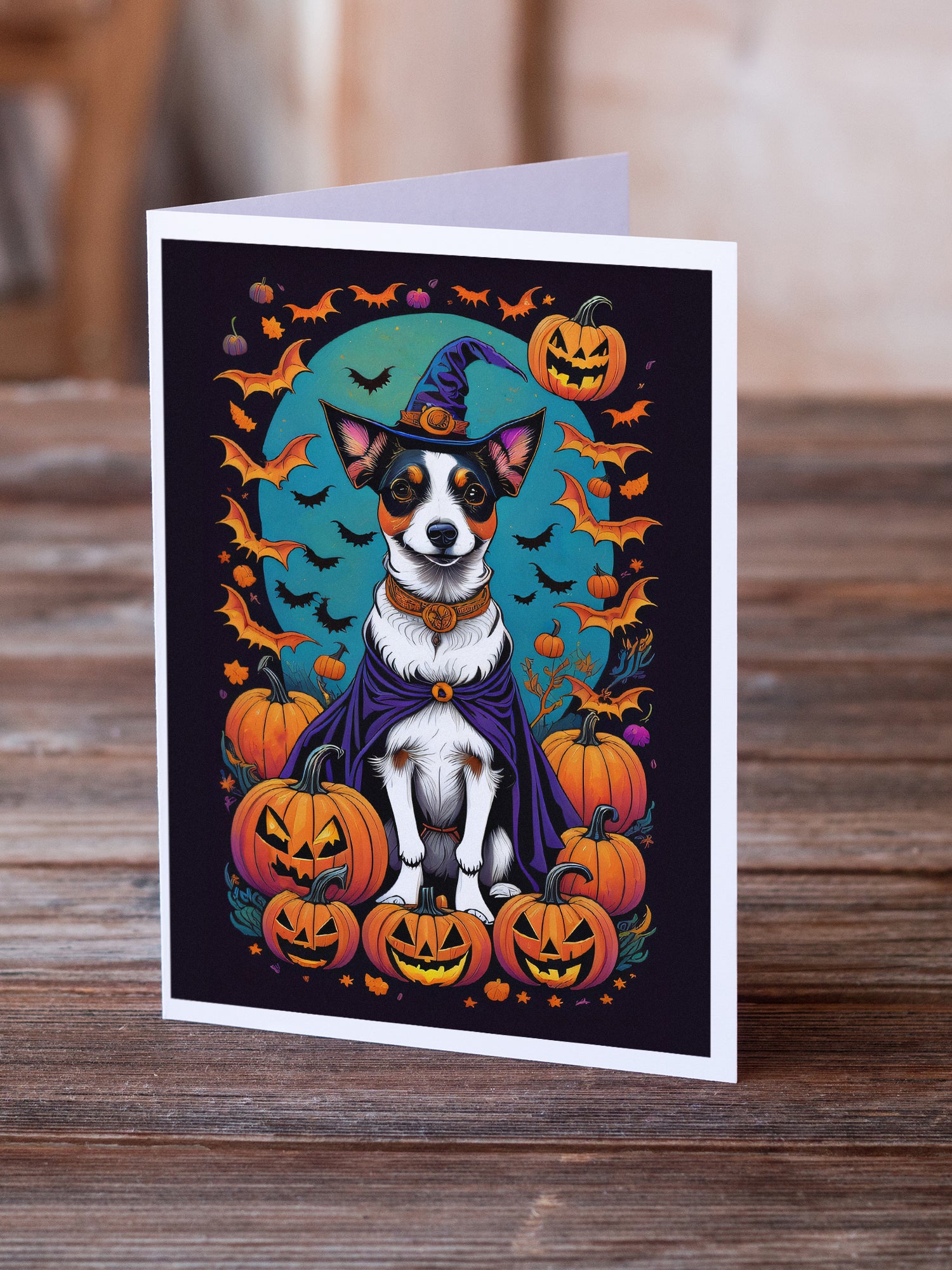 Buy this Jack Russell Terrier Witchy Halloween Greeting Cards and Envelopes Pack of 8