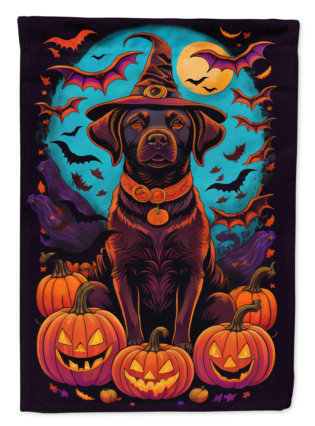Buy this Chocolate Labrador Retriever Witchy Halloween House Flag