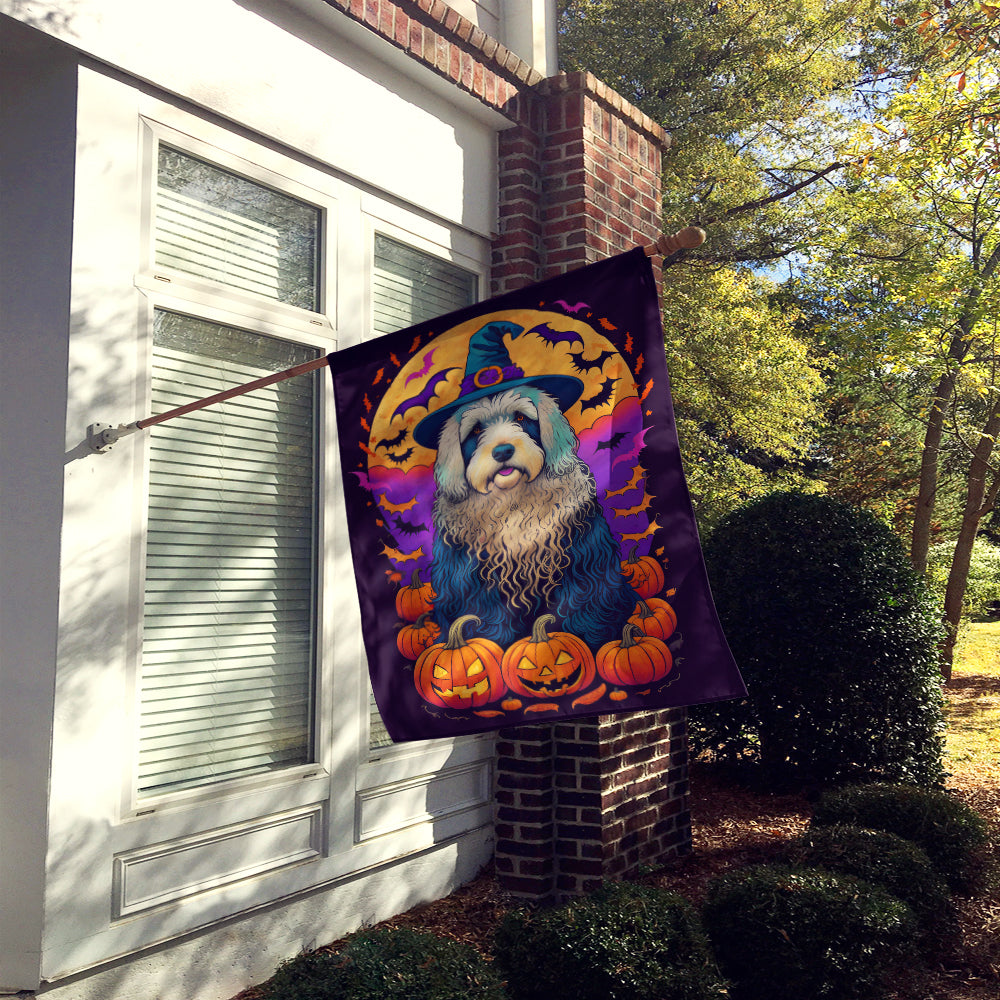 Buy this Old English Sheepdog Witchy Halloween House Flag