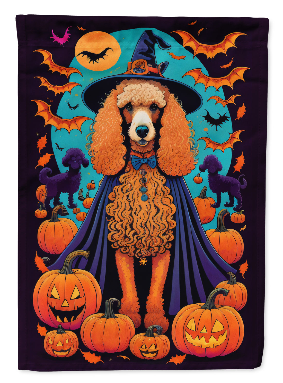 Buy this Apricot Standard Poodle Witchy Halloween House Flag