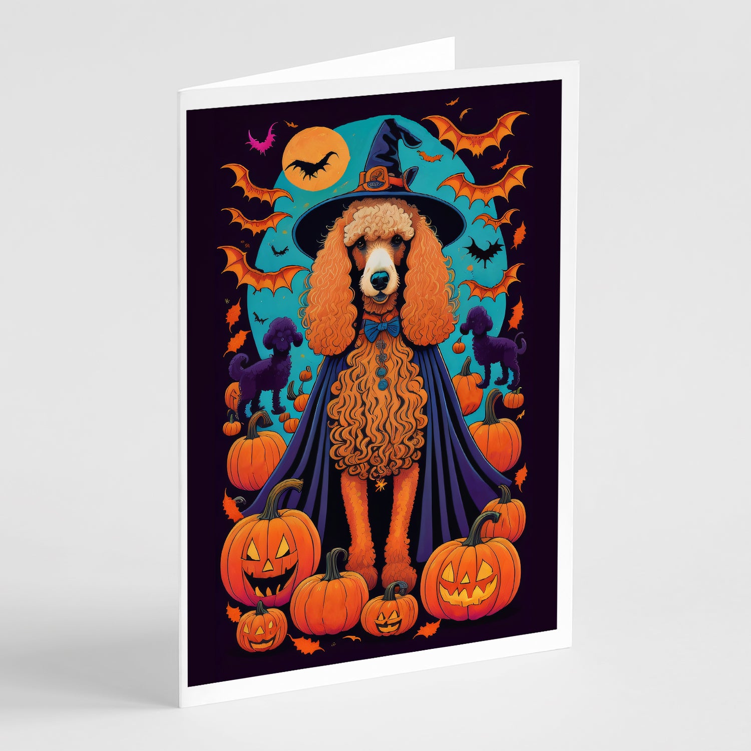 Buy this Apricot Standard Poodle Witchy Halloween Greeting Cards and Envelopes Pack of 8