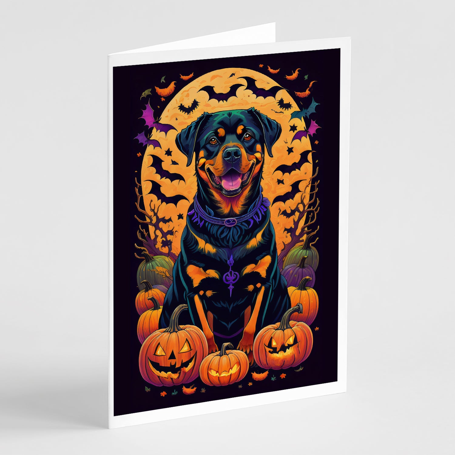 Buy this Rottweiler Witchy Halloween Greeting Cards and Envelopes Pack of 8