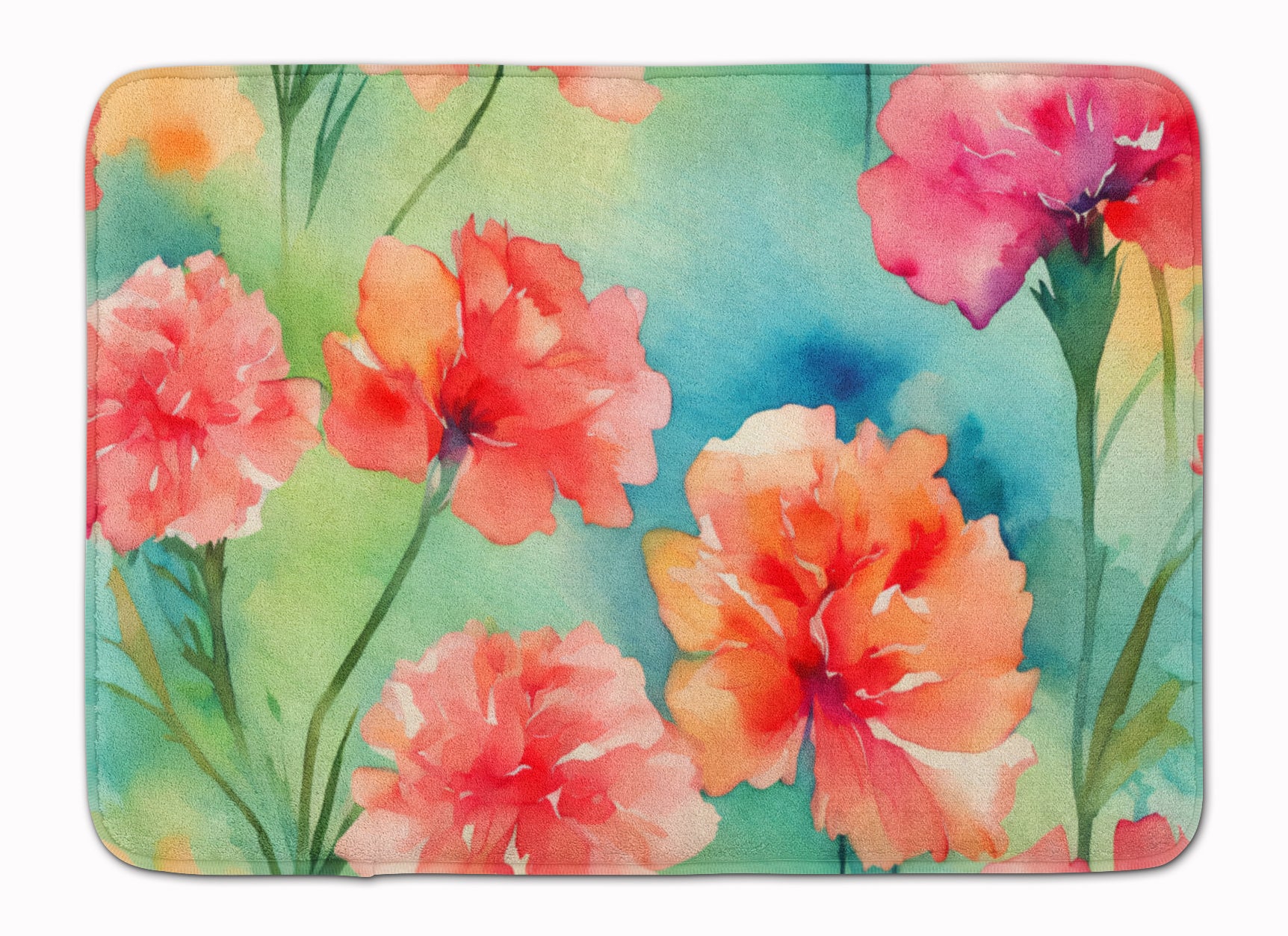 Buy this Carnations in Watercolor Memory Foam Kitchen Mat