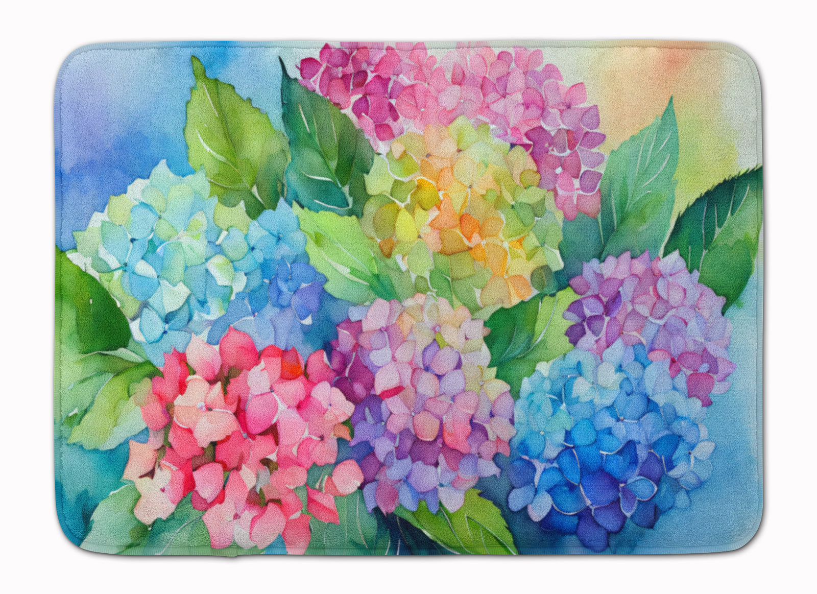 Buy this Hydrangeas in Watercolor Memory Foam Kitchen Mat