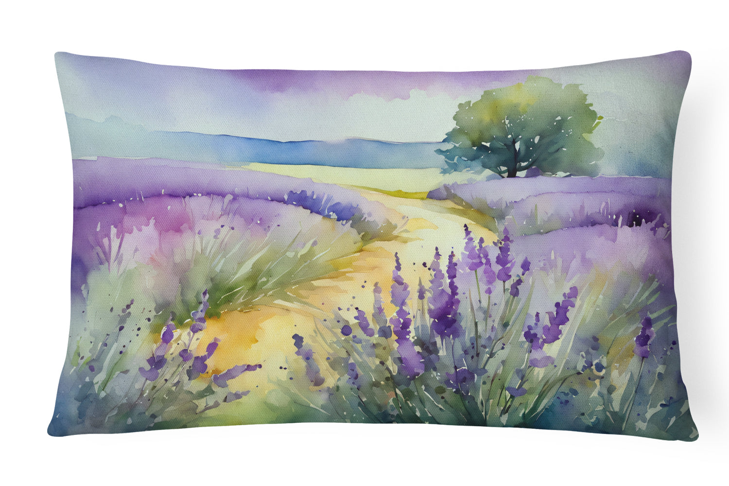 Buy this Lavender in Watercolor Fabric Decorative Pillow