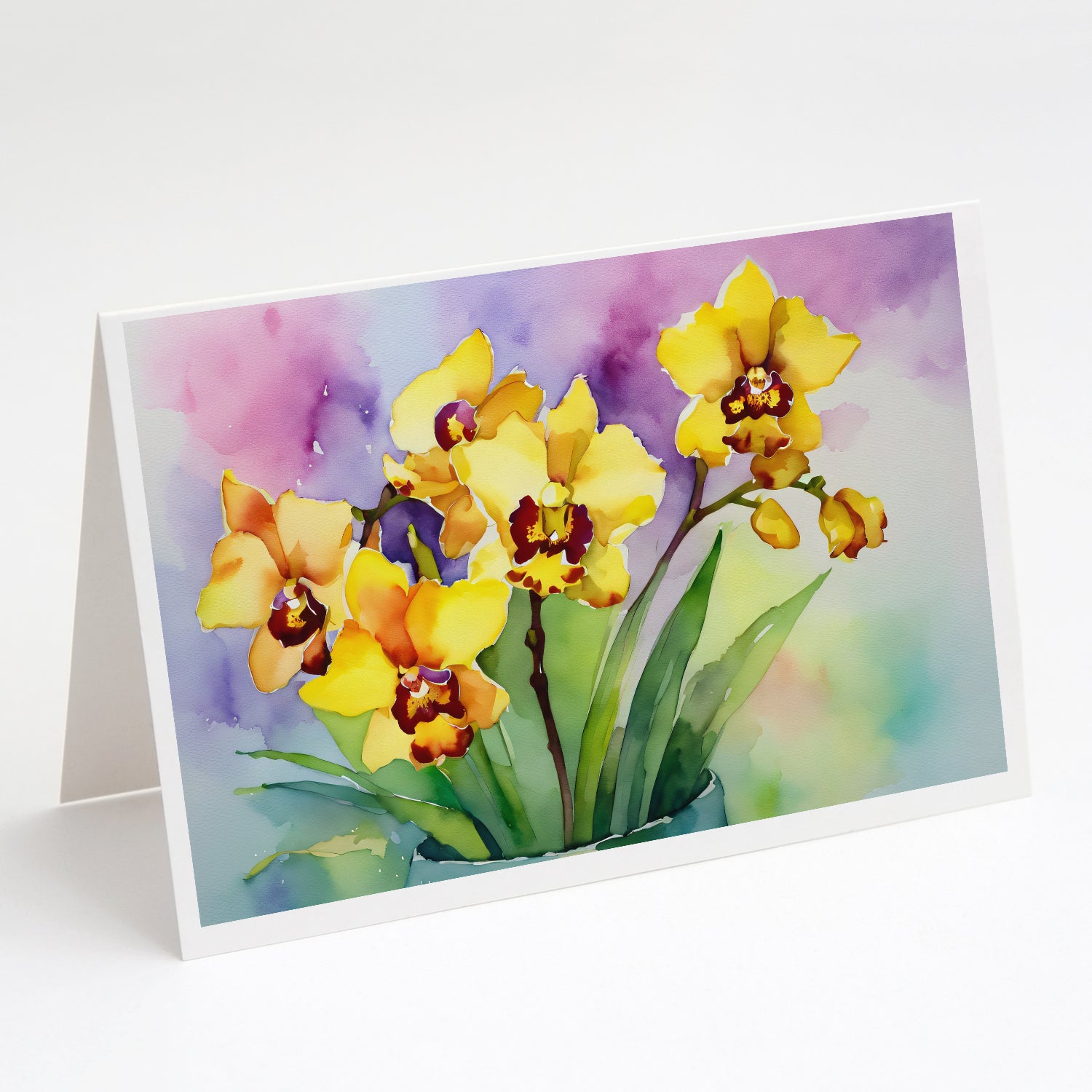 Buy this Orchids in Watercolor Greeting Cards and Envelopes Pack of 8