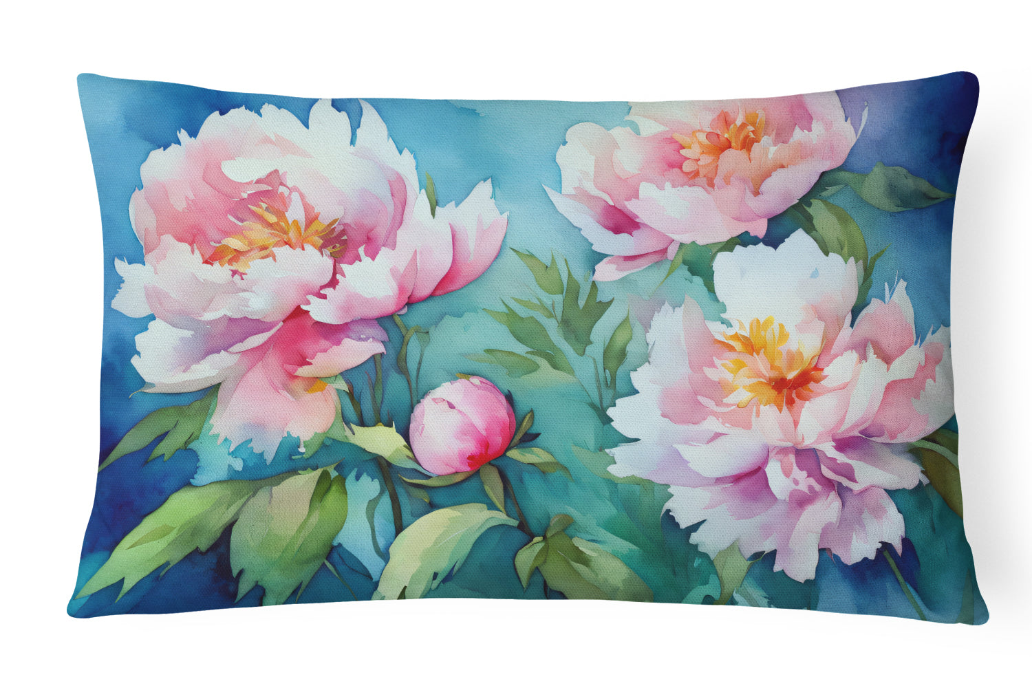 Buy this Peonies in Watercolor Fabric Decorative Pillow