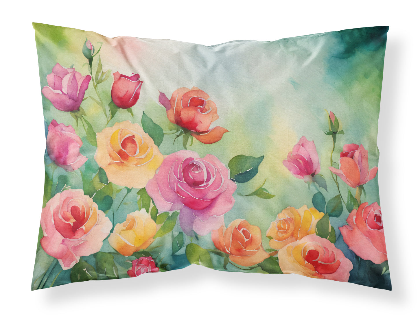 Buy this Roses in Watercolor Fabric Standard Pillowcase