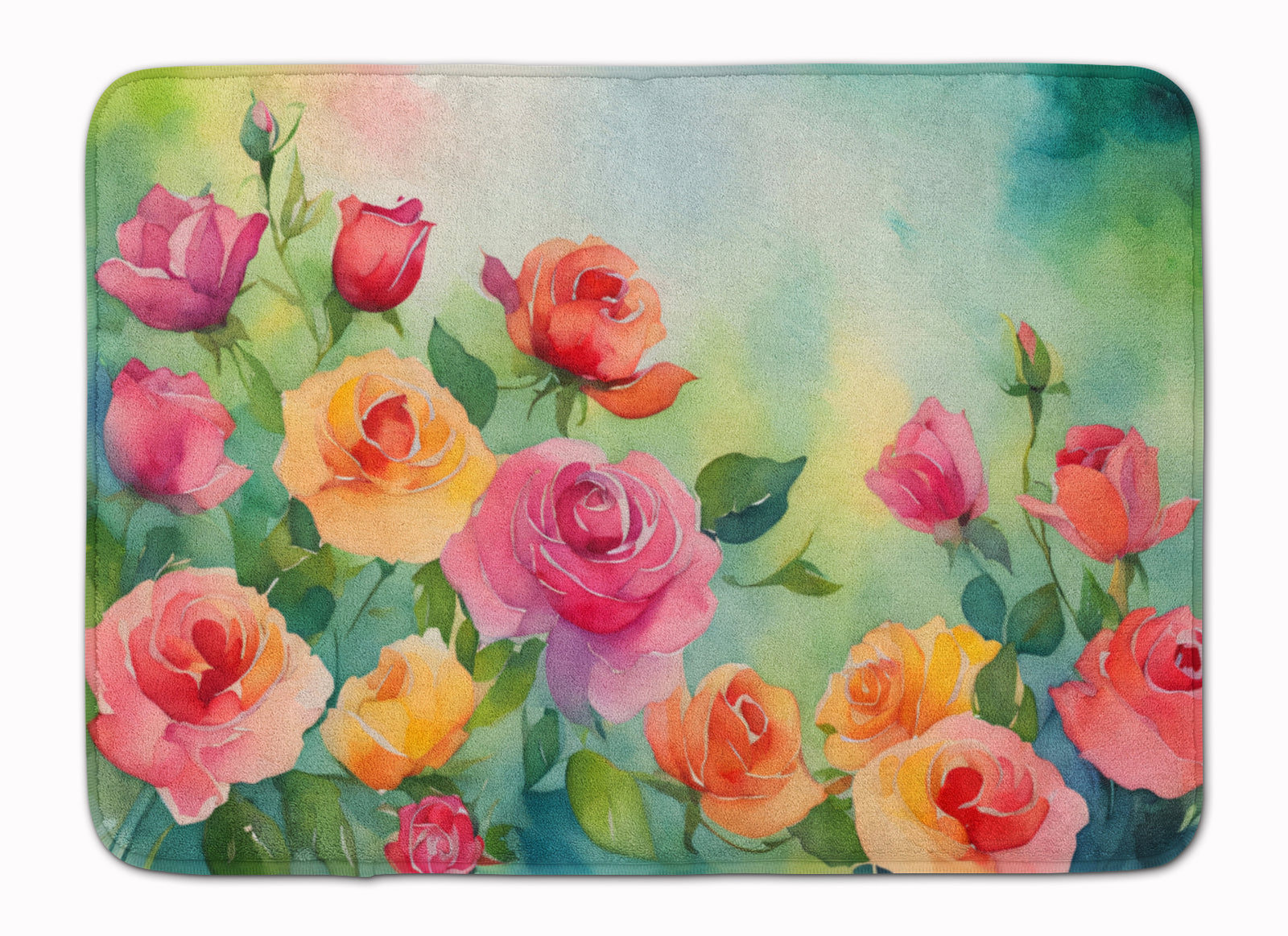 Buy this Roses in Watercolor Memory Foam Kitchen Mat