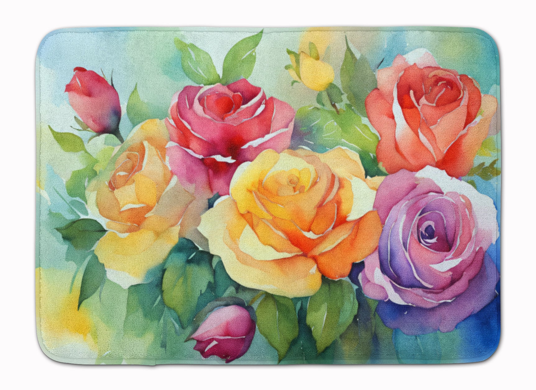 Buy this Roses in Watercolor Memory Foam Kitchen Mat