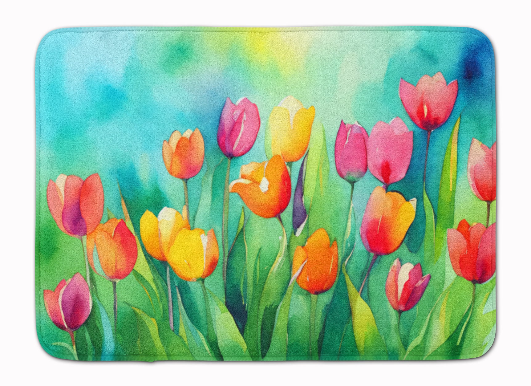 Buy this Tulips in Watercolor Memory Foam Kitchen Mat
