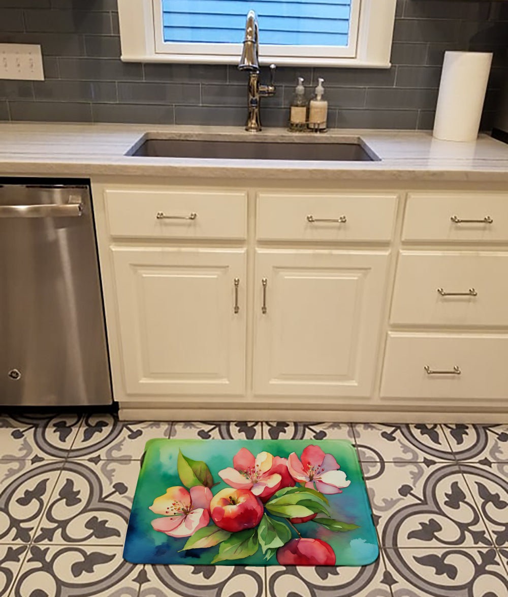 Arkansas Apple Blossom in Watercolor Memory Foam Kitchen Mat