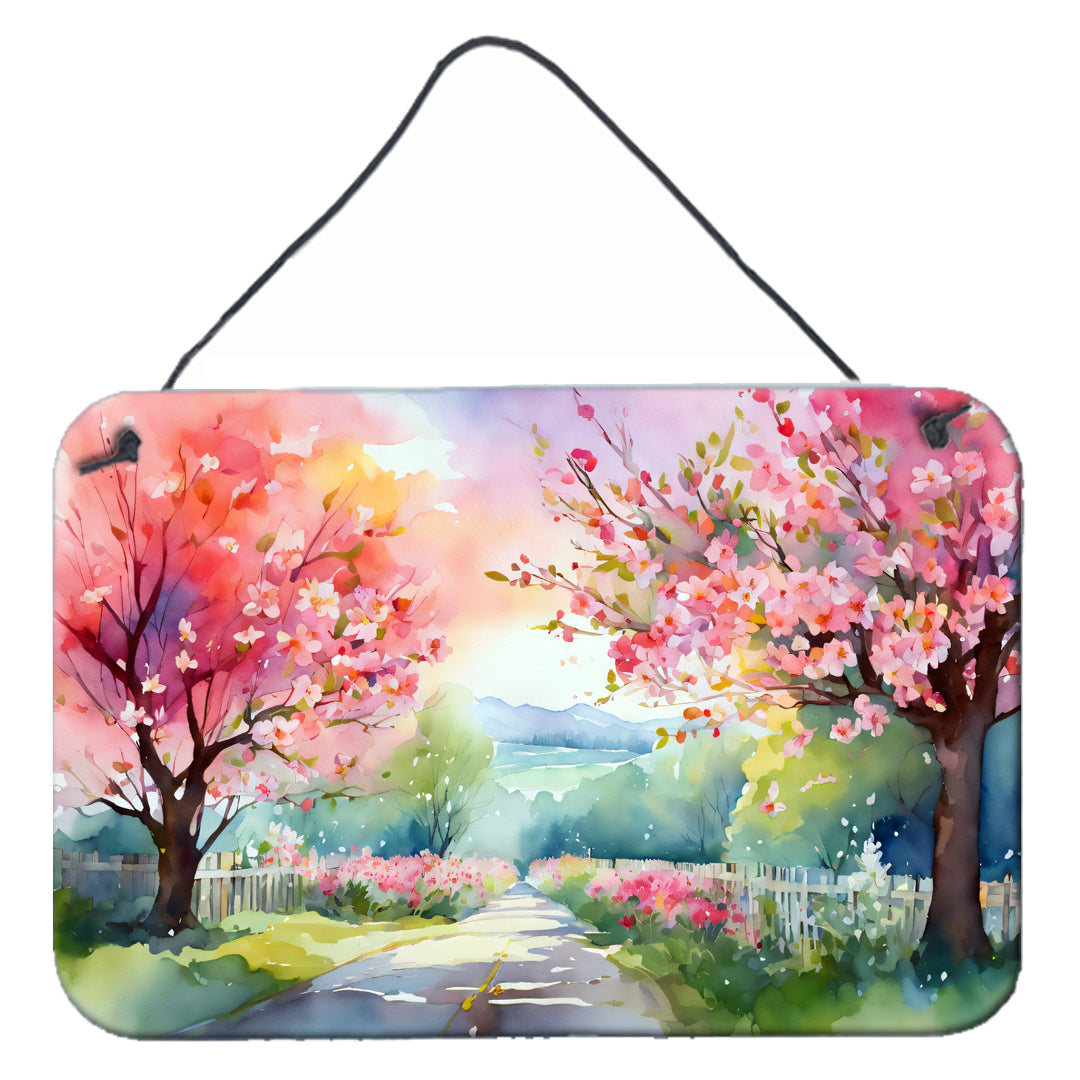 Buy this Michigan Apple Blossoms in Watercolor Wall or Door Hanging Prints