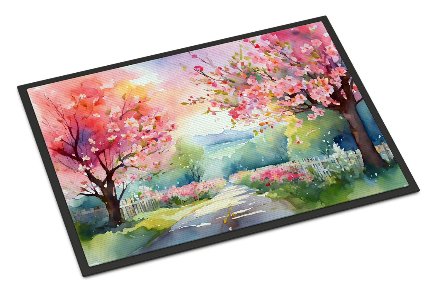 Buy this Michigan Apple Blossoms in Watercolor Indoor or Outdoor Mat 24x36