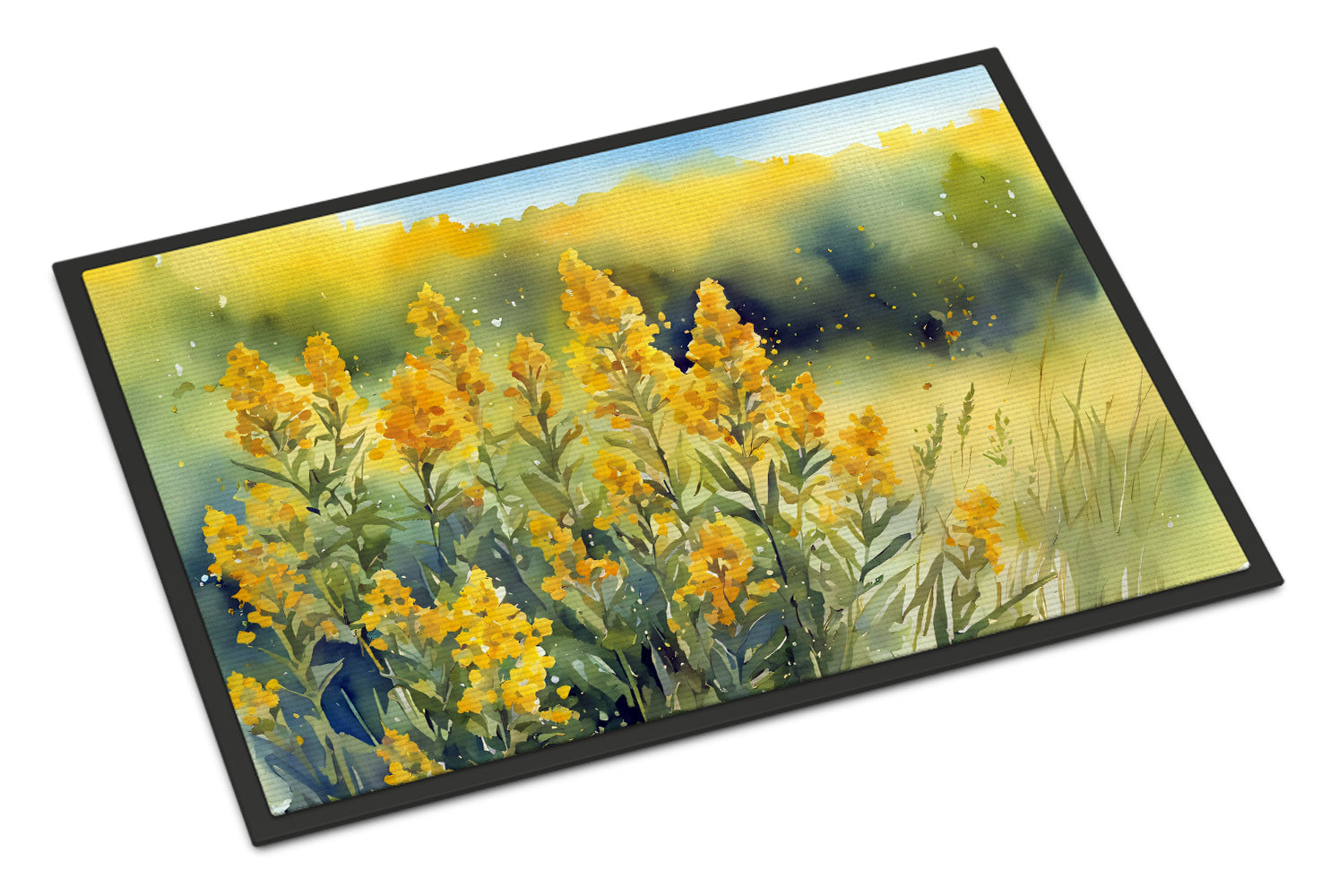 Buy this Nebraska Goldenrod in Watercolor Doormat 18x27
