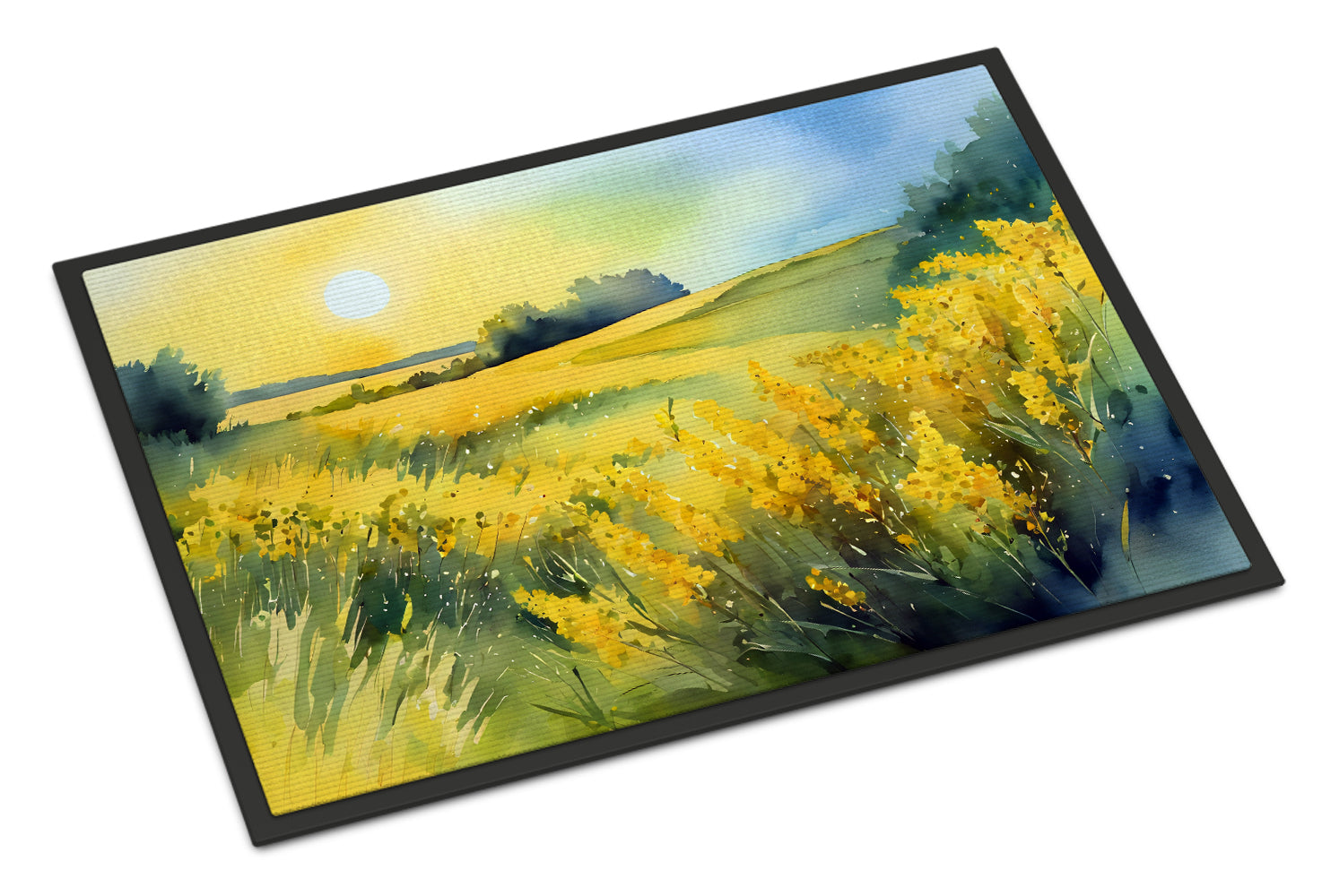Buy this Nebraska Goldenrod in Watercolor Doormat 18x27