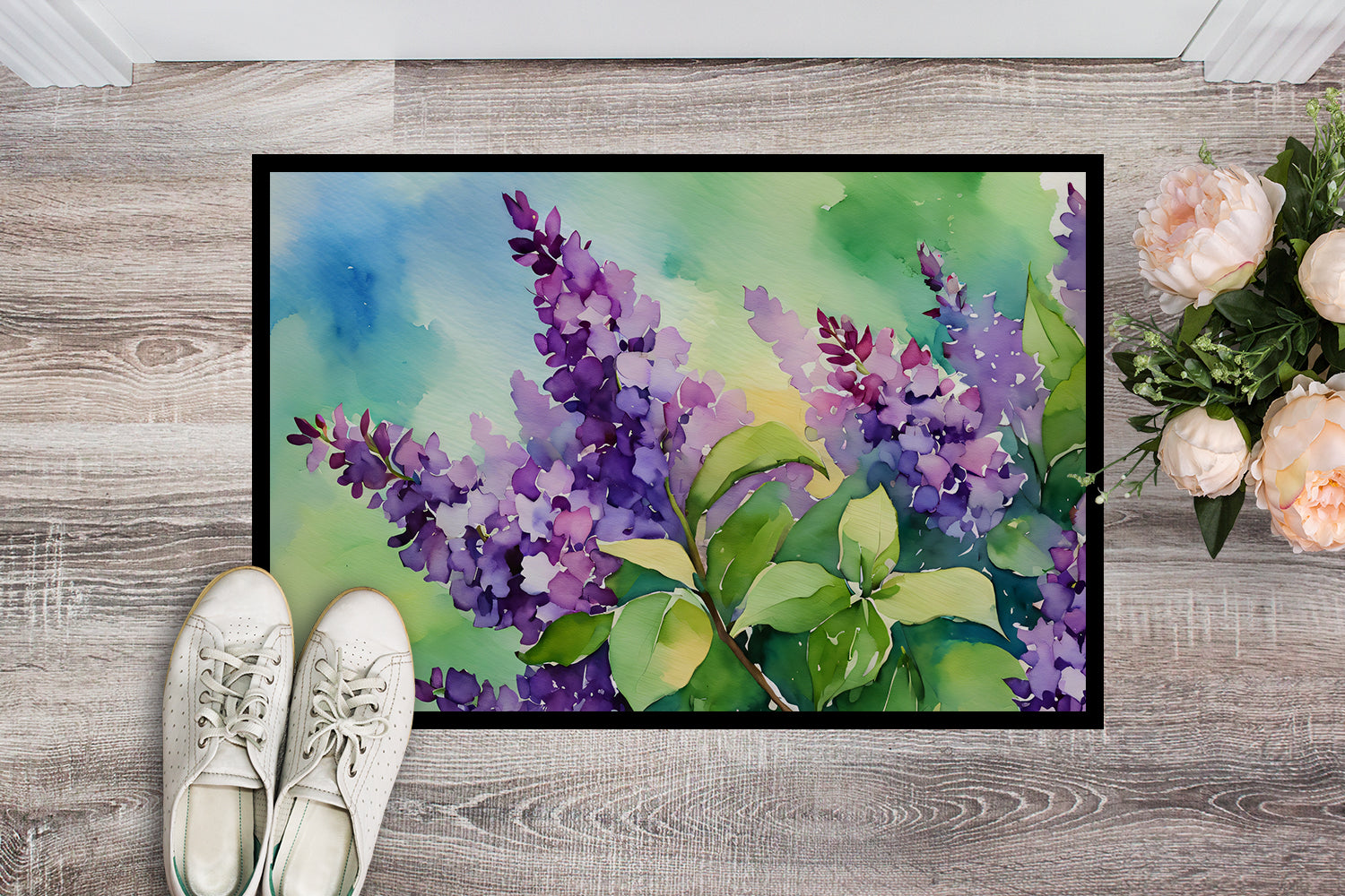 Buy this New Hampshire Purple Lilac in Watercolor Doormat 18x27