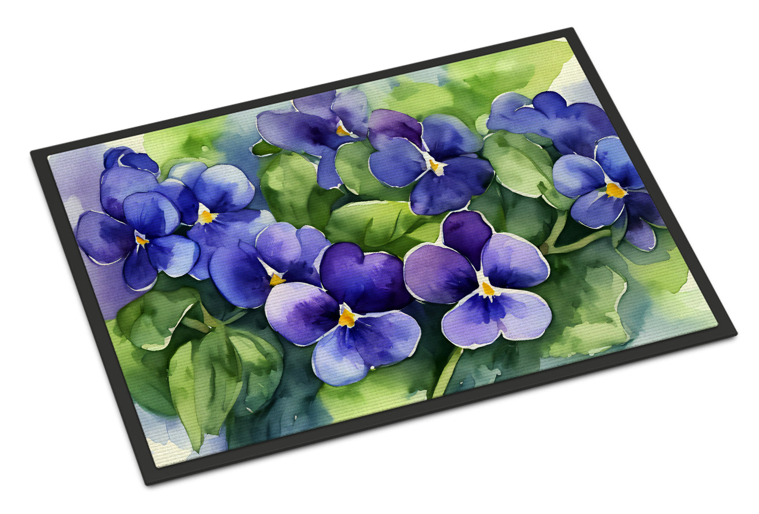 Buy this Rhode Island Violets in Watercolor Doormat 18x27